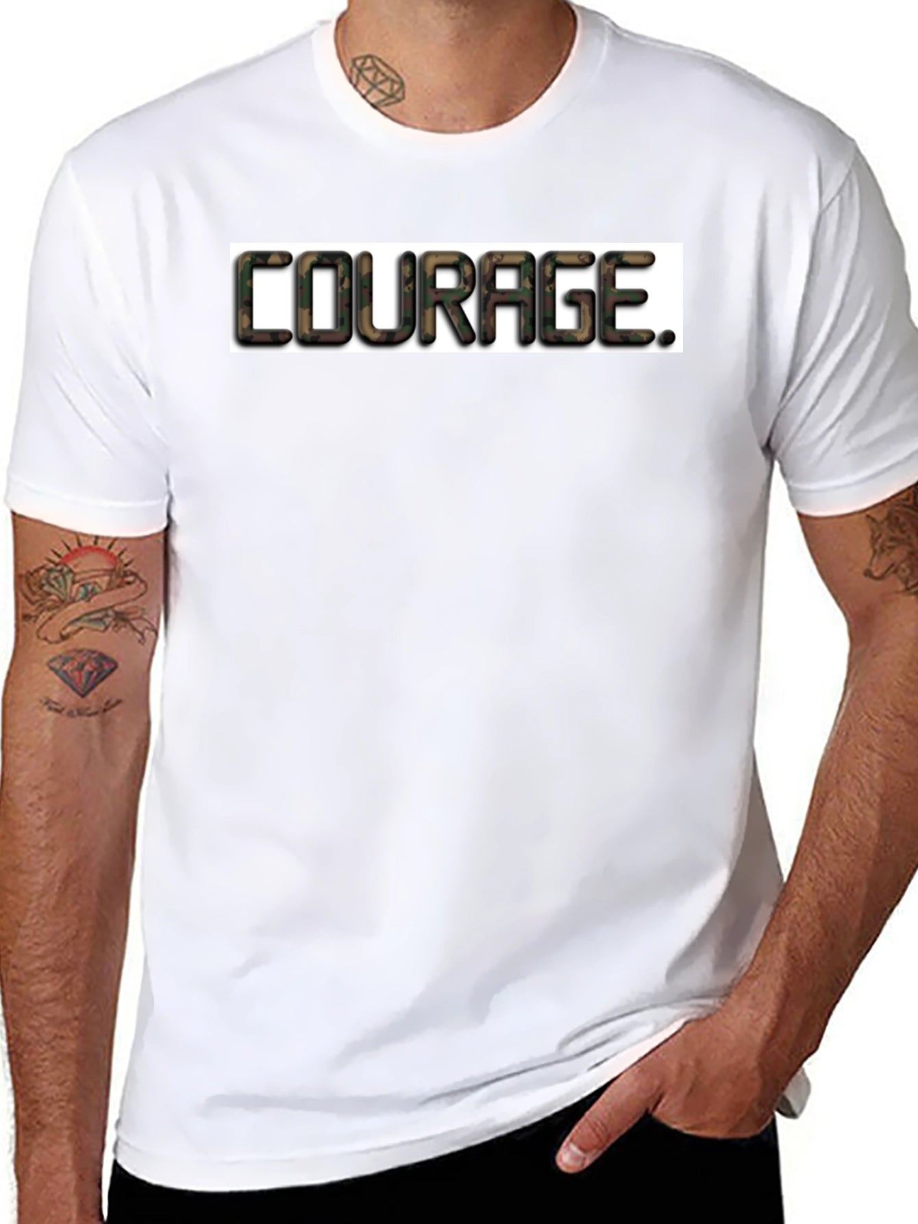 Courage Camo Graphic T-Shirt - Black