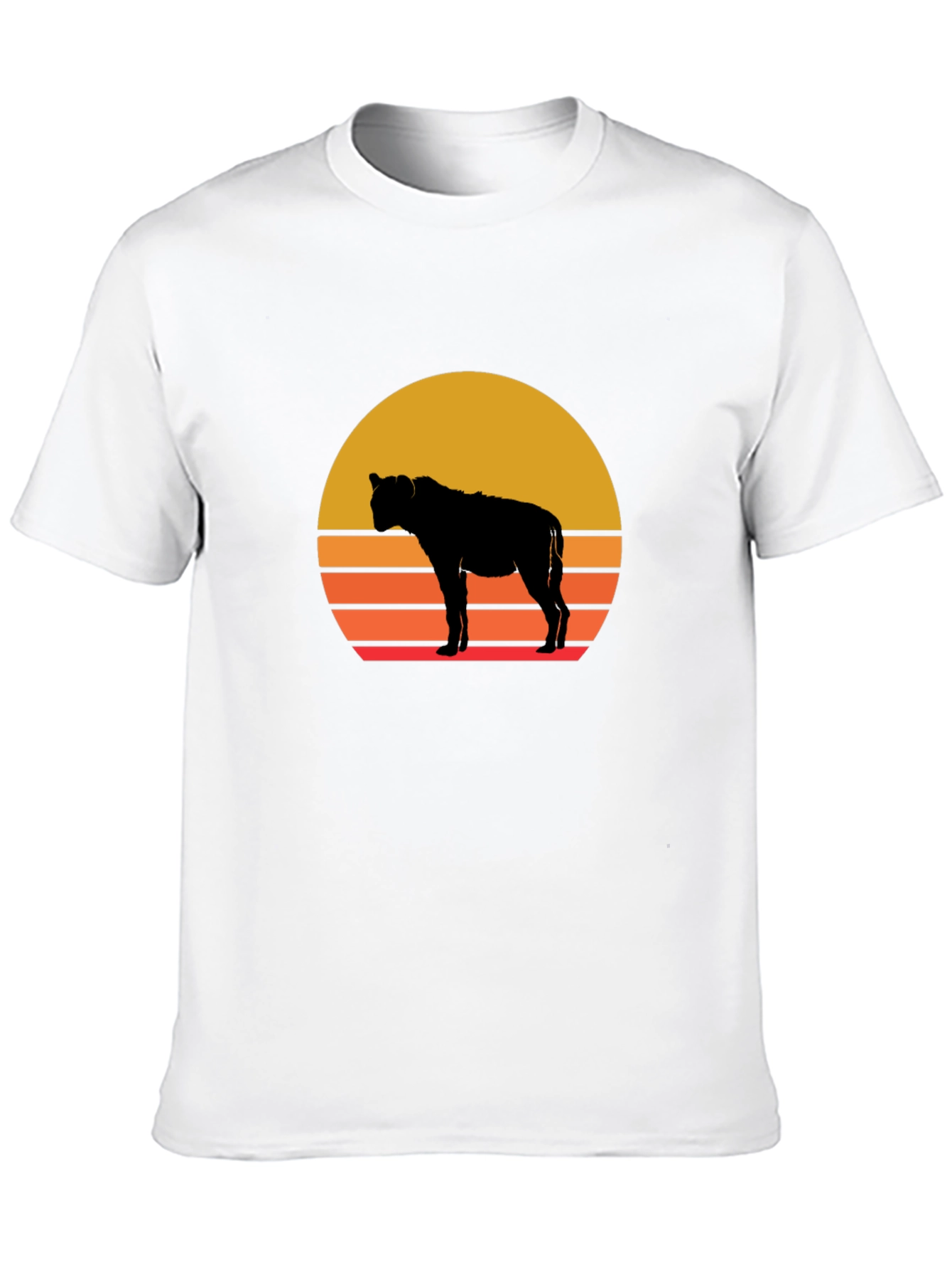 Hyena Sunset Graphic Tee - Stylish Animal Silhouette