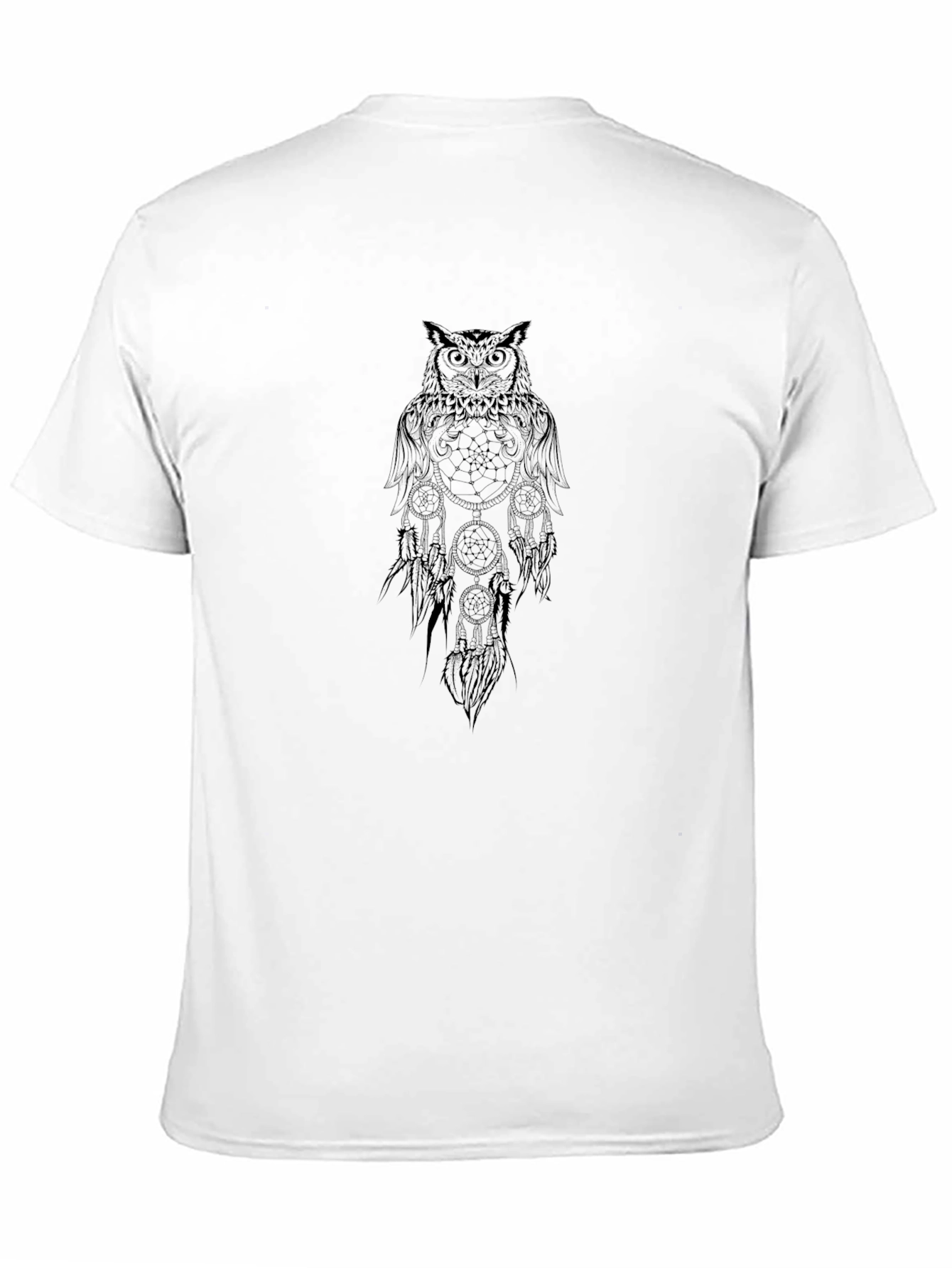 Owl Dreamcatcher Graphic Tee - Soft Cotton Black T-Shirt