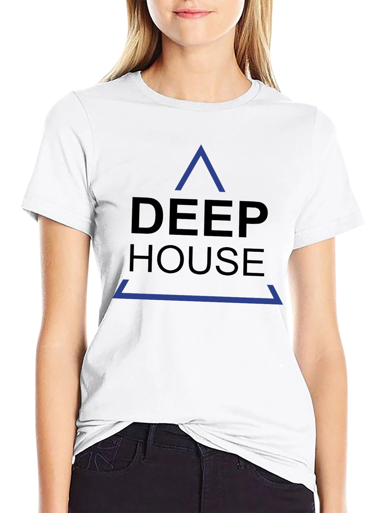 Deep House Graphic Print Black T-Shirt