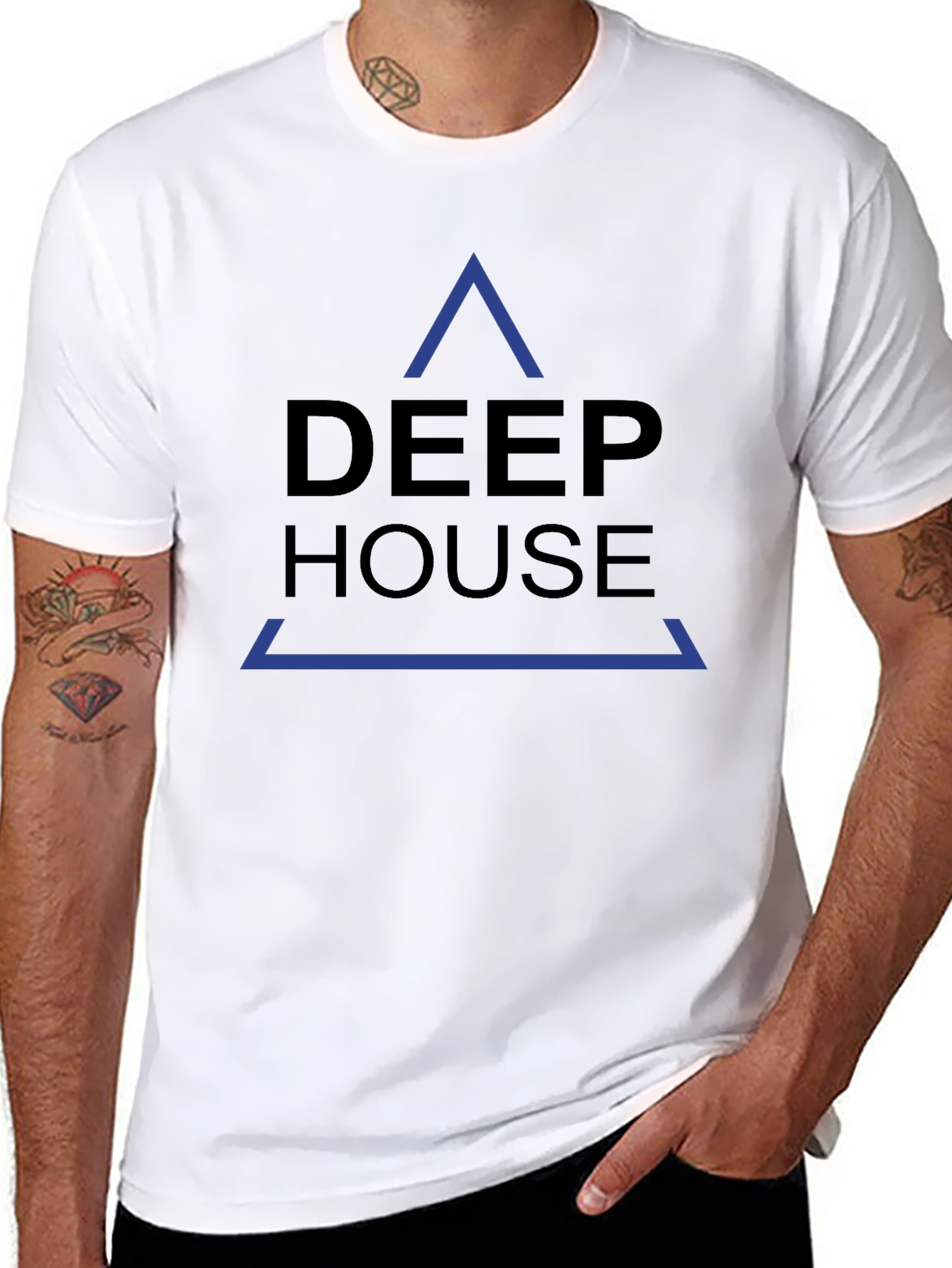 Deep House Graphic Print Black T-Shirt