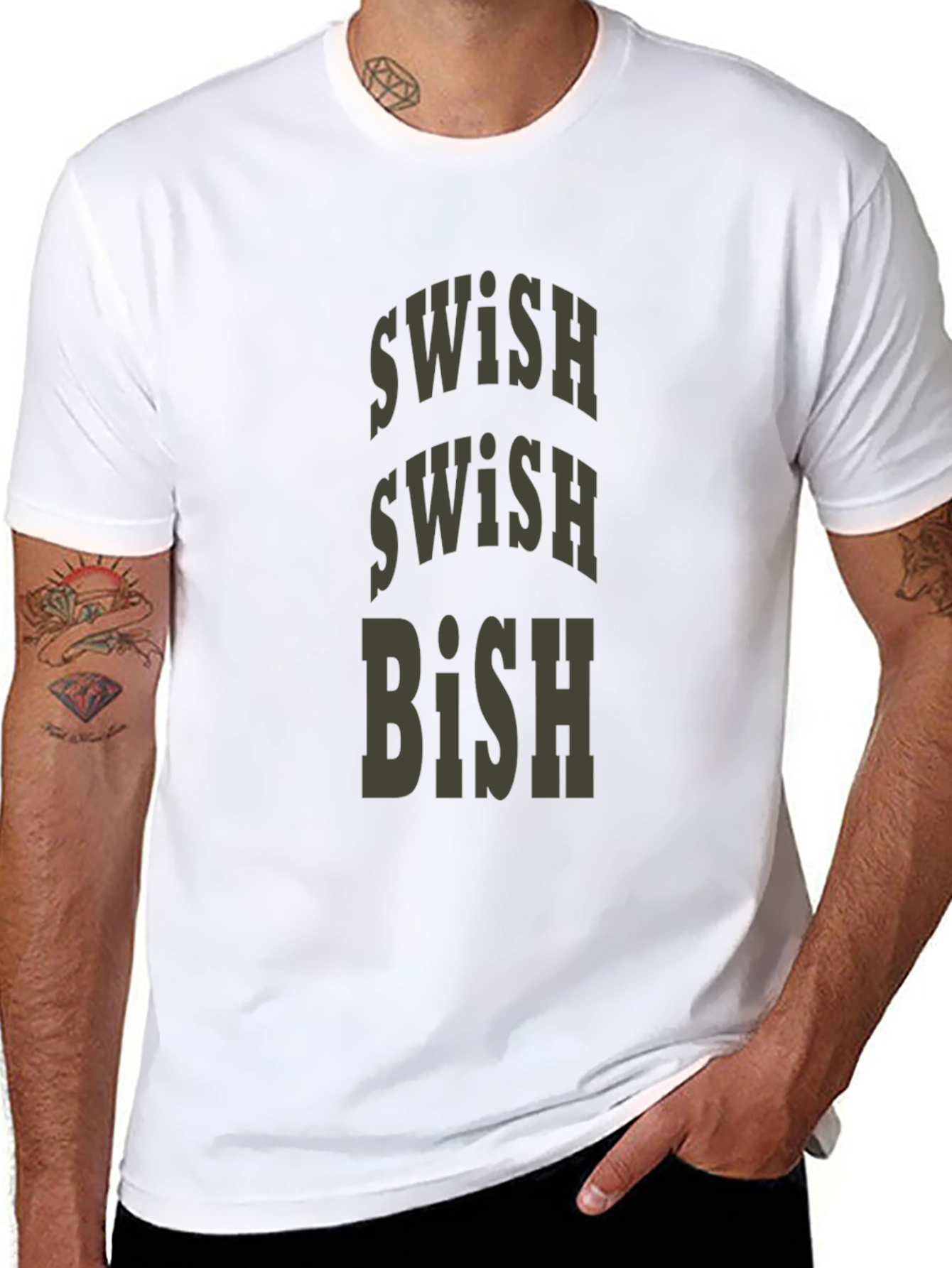 Swish Bish Graphic Tee - Trendy Casual Comfort