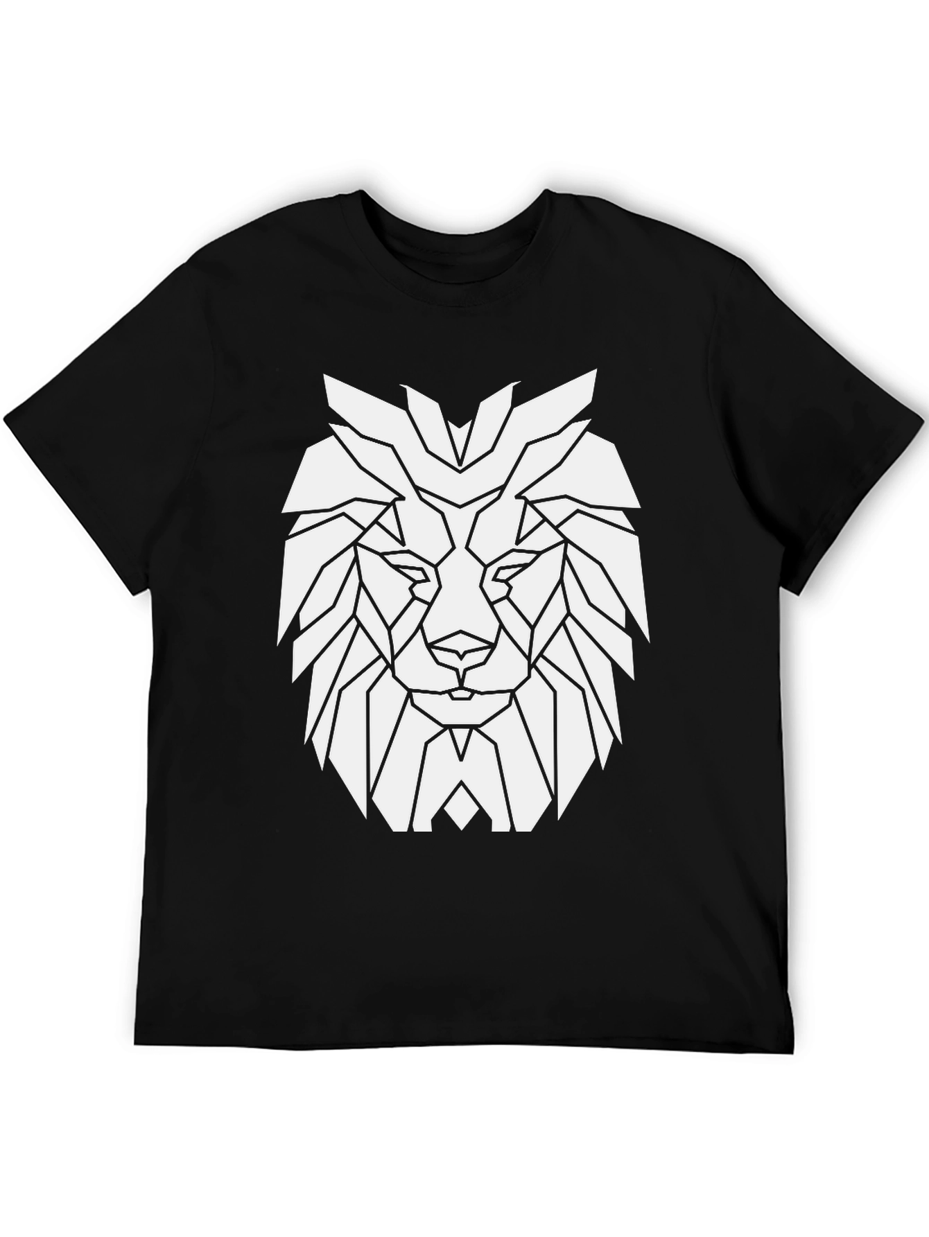 Geometric Lion Graphic Tee - Modern Streetwear