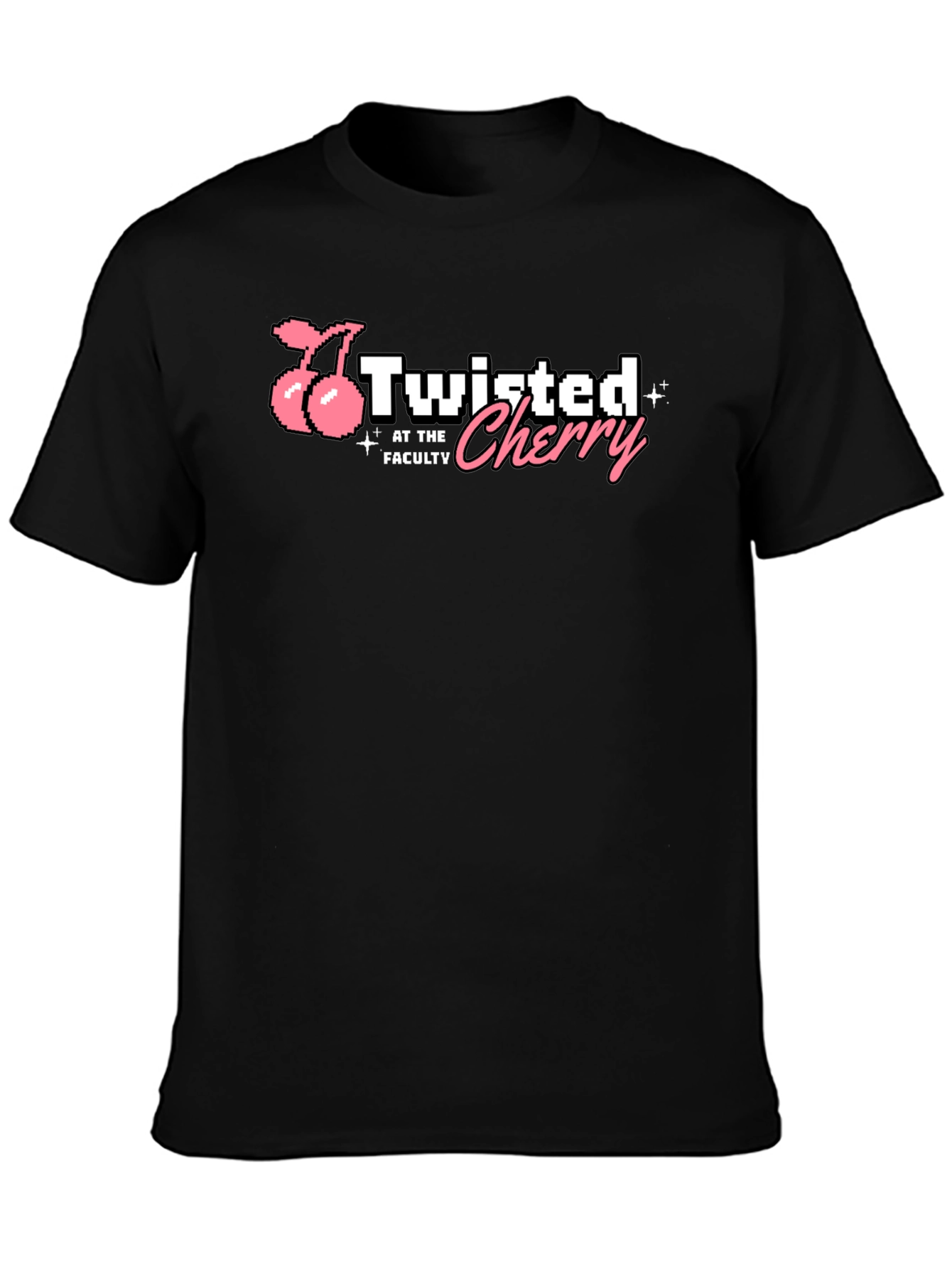 Twisted Cherry Graphic T-Shirt - Black