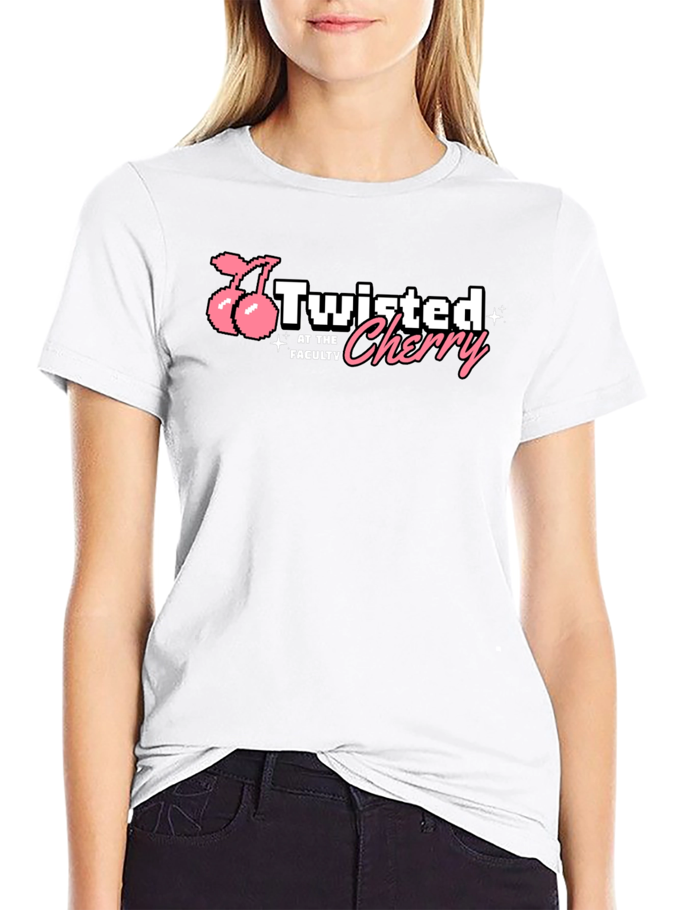 Twisted Cherry Graphic T-Shirt - Black
