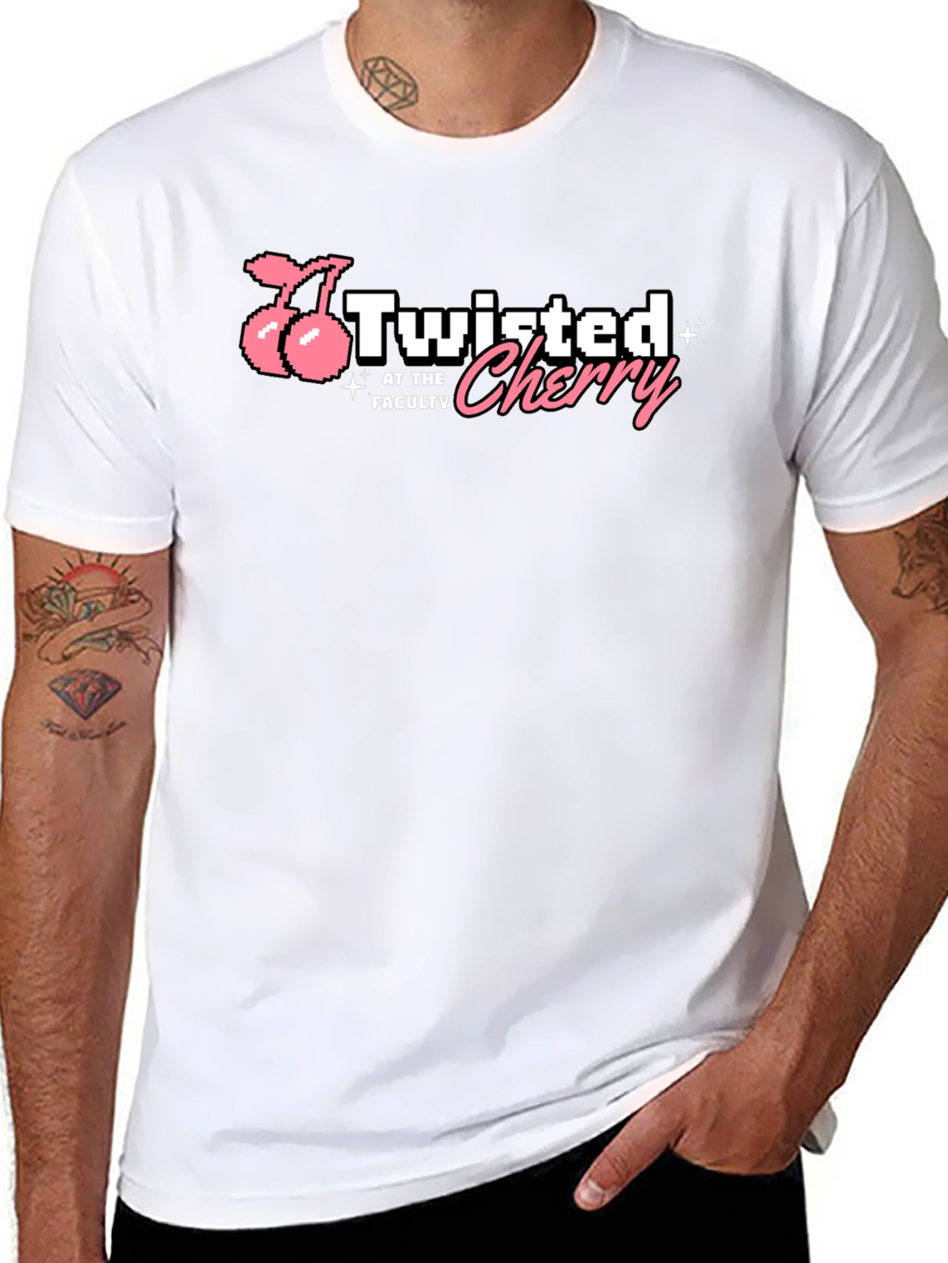 Twisted Cherry Graphic T-Shirt - Black