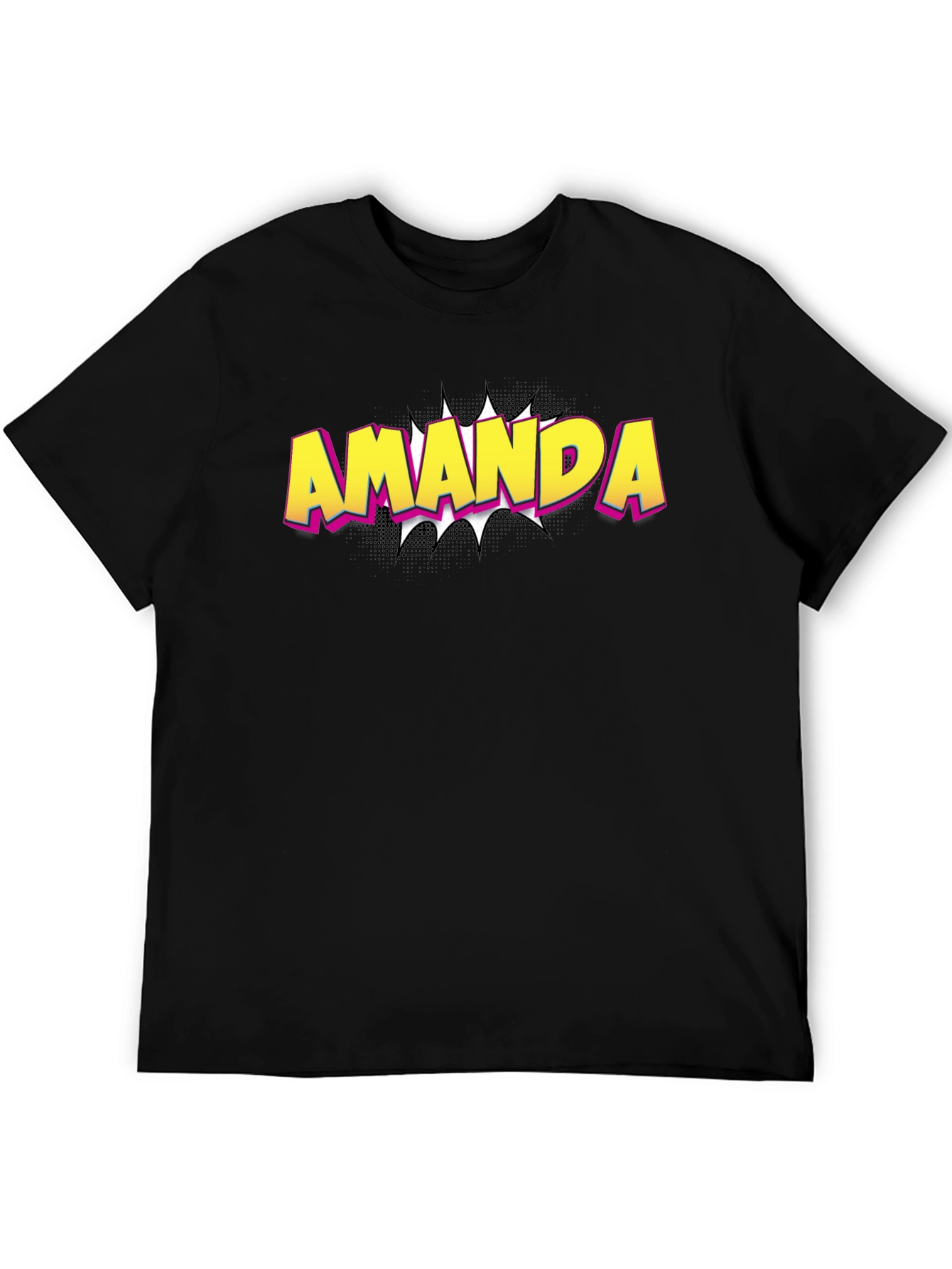 Amanda Comic Book Style T-Shirt - Black Cotton Tee