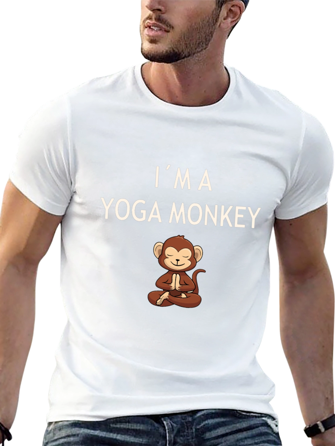 Im a Yoga Monkey Mens Black T-Shirt
