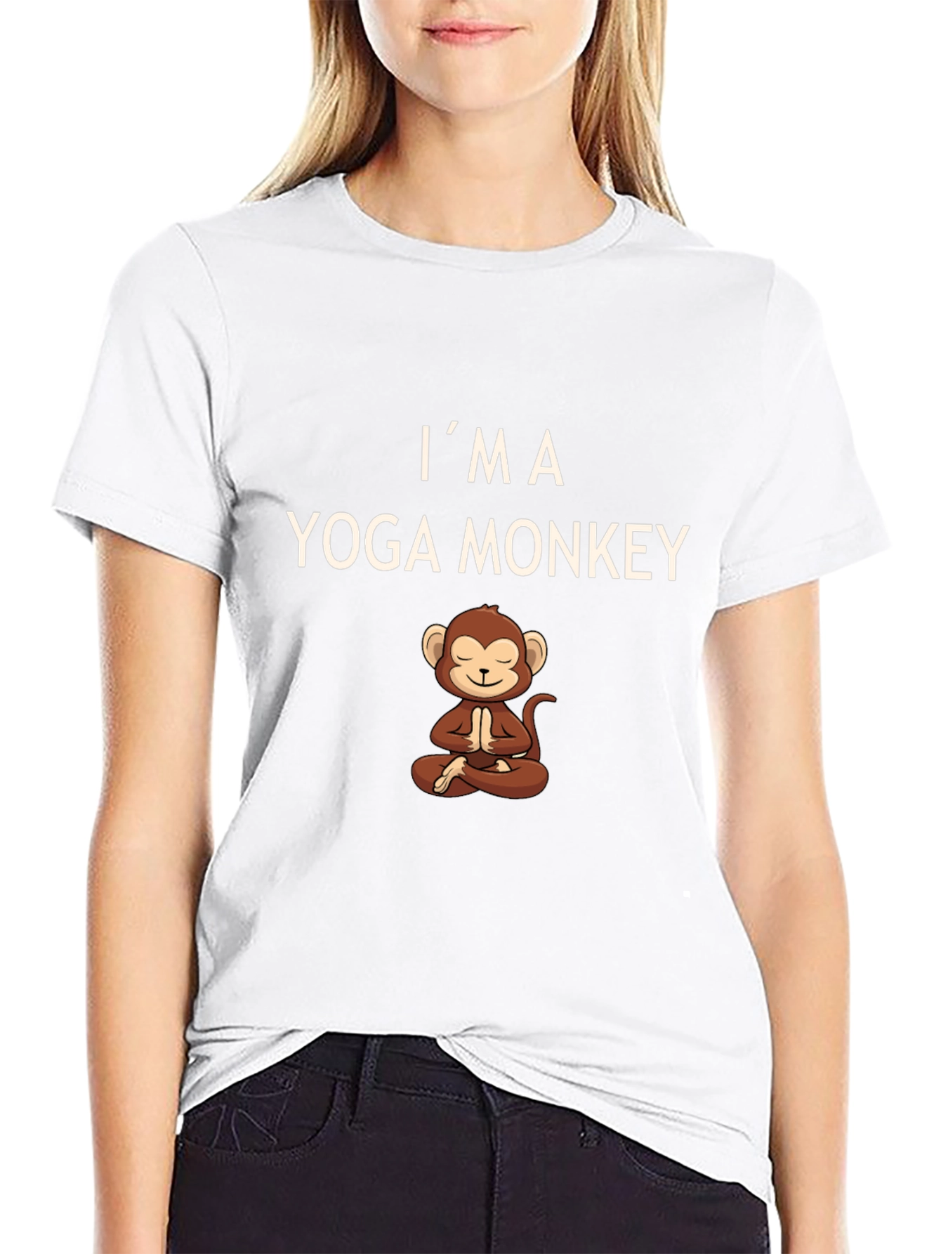 Im a Yoga Monkey Mens Black T-Shirt