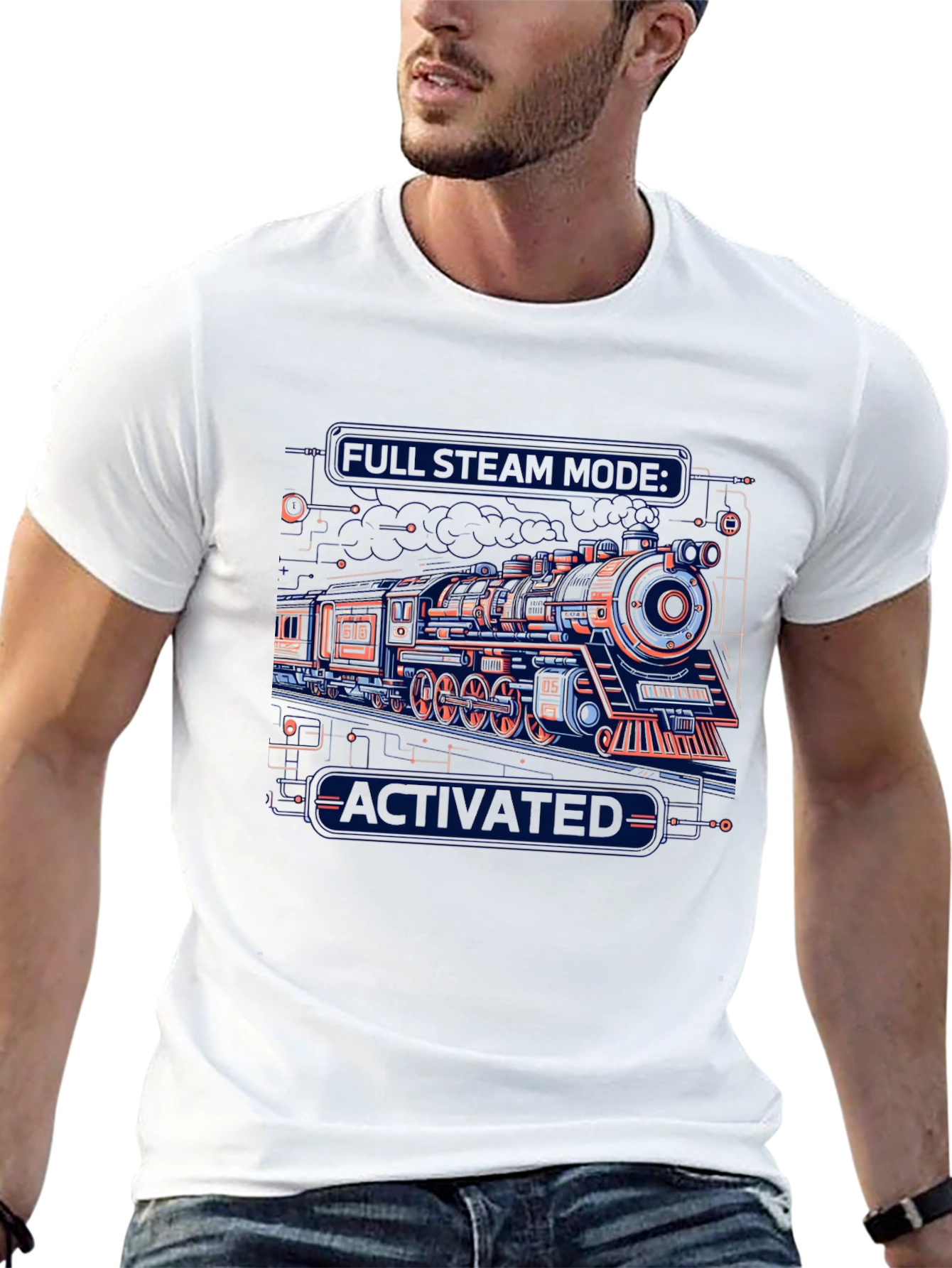 Full Steam Mode Activated Black T-Shirt