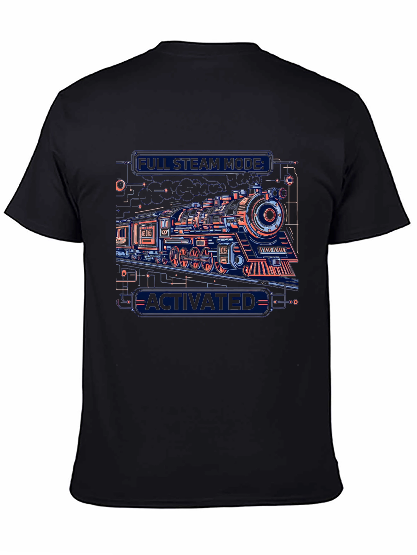 Full Steam Mode Activated Black T-Shirt