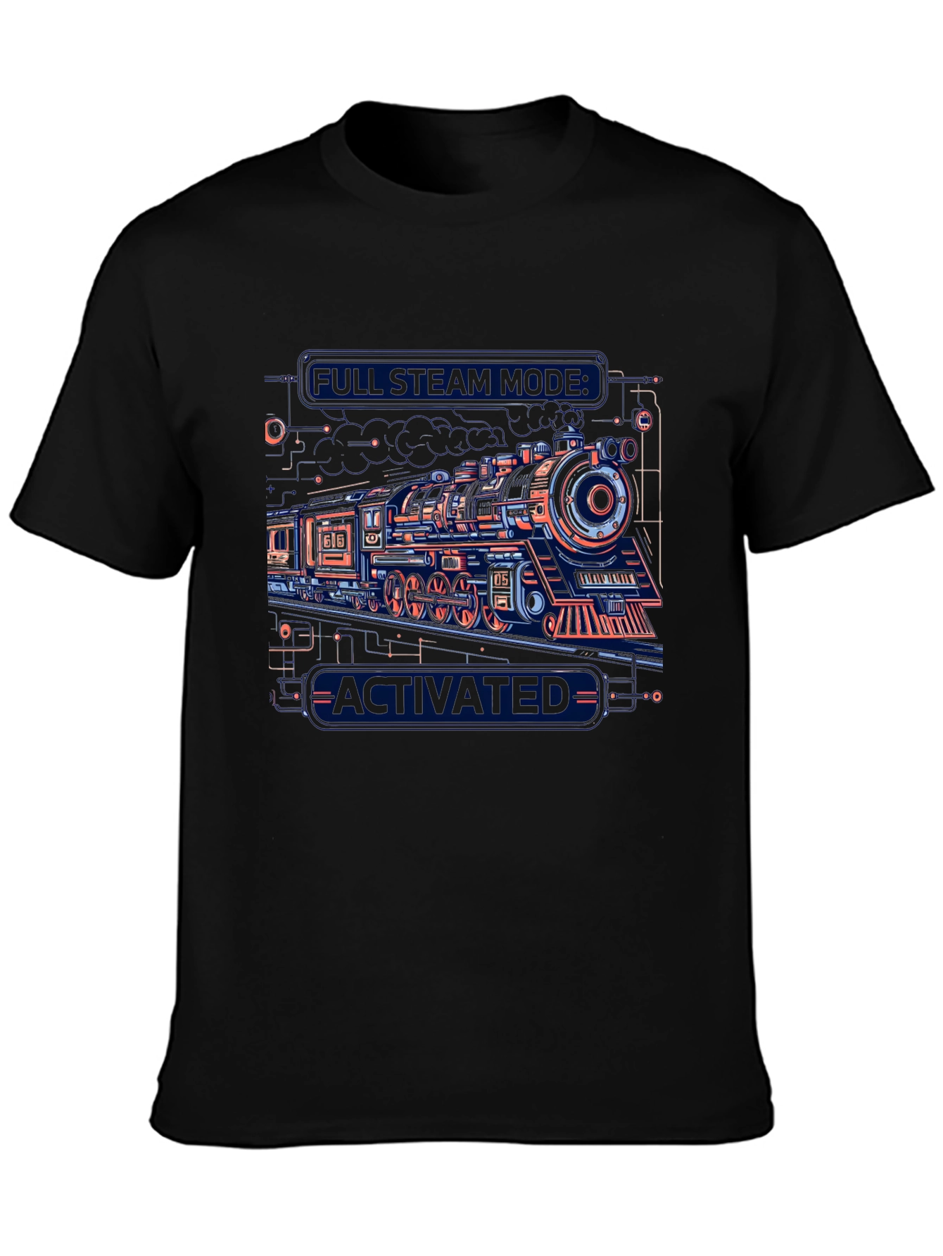 Full Steam Mode Activated Black T-Shirt