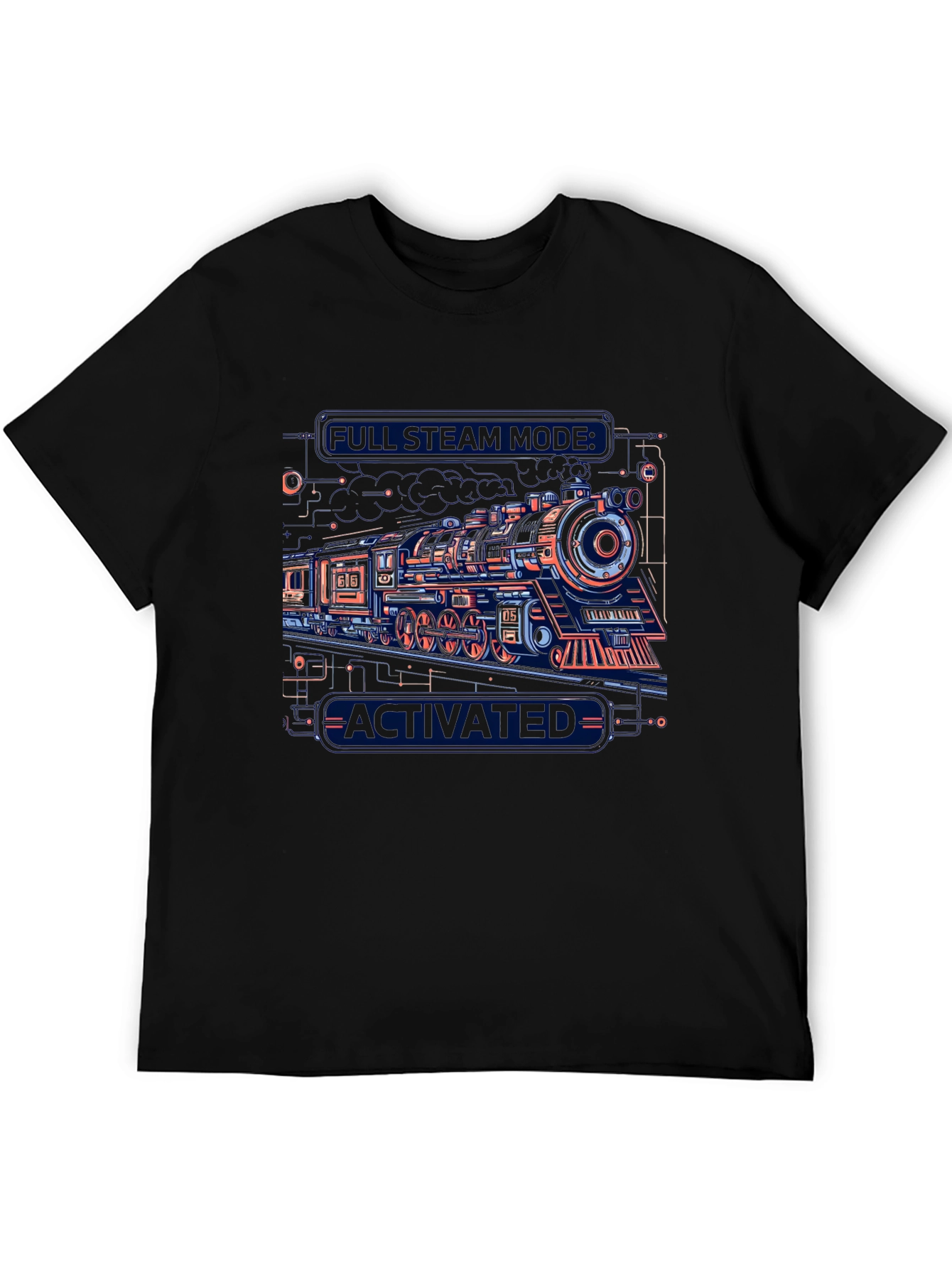 Full Steam Mode Activated Black T-Shirt