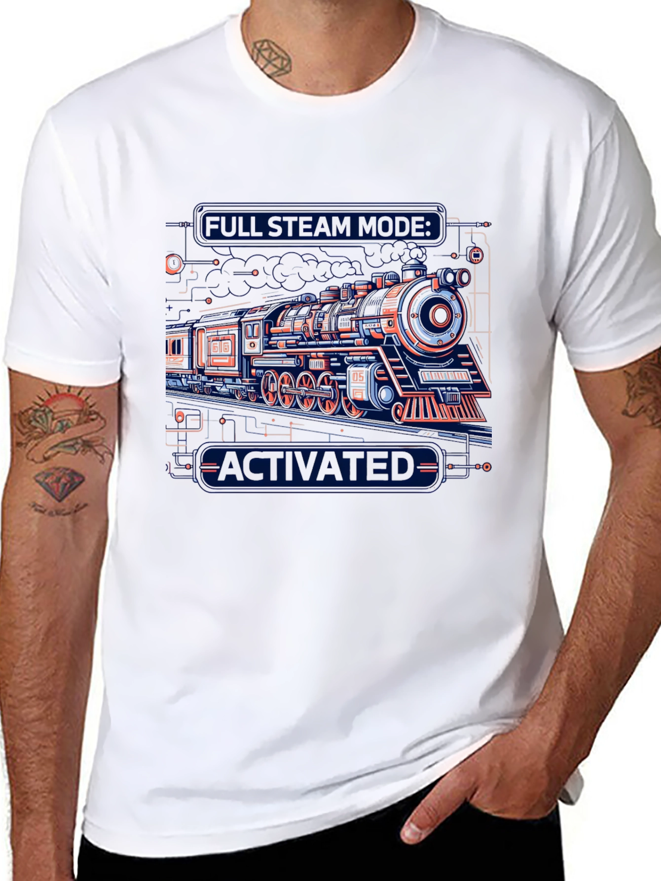 Full Steam Mode Activated Black T-Shirt