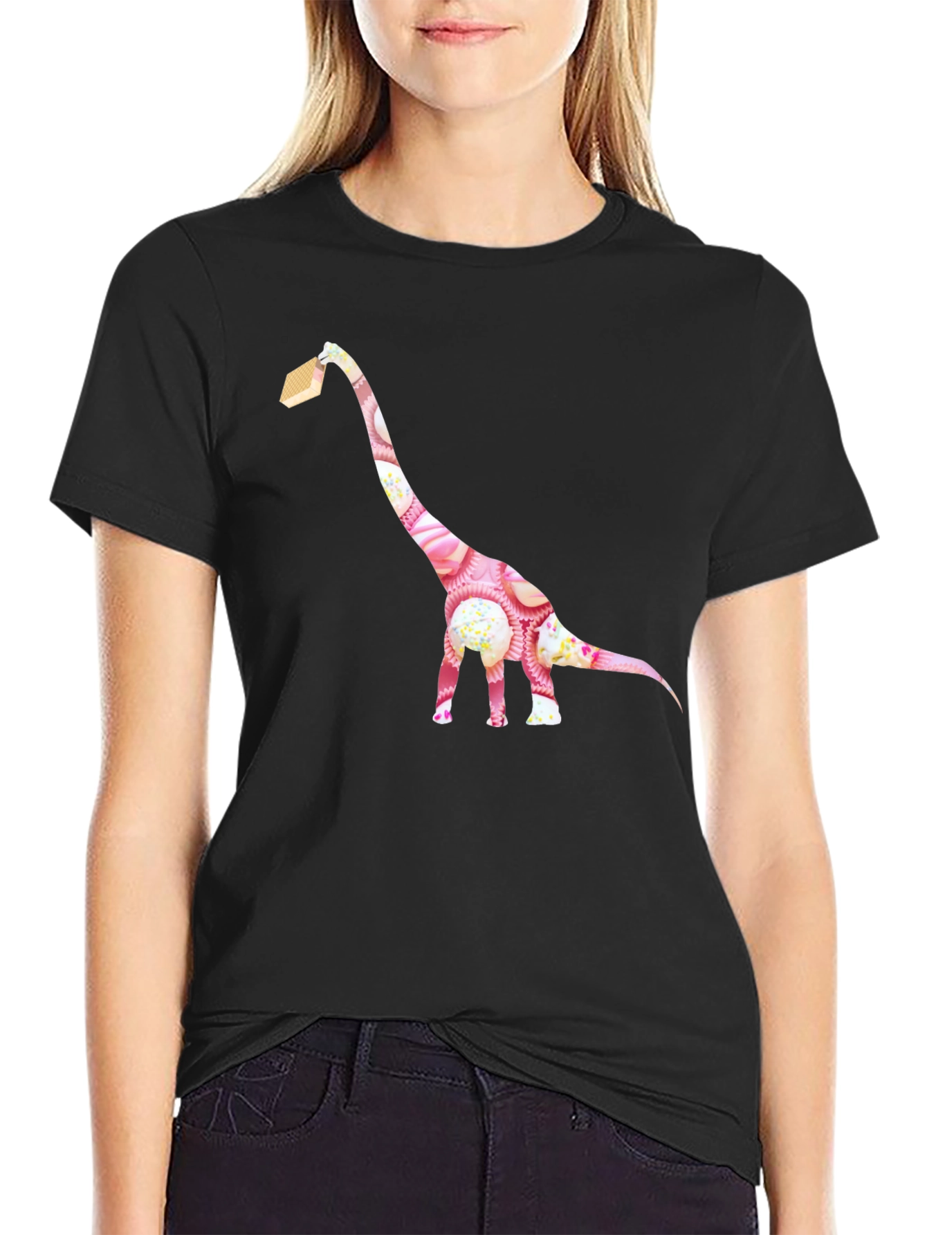 Cupcake Dinosaur Graphic T-Shirt