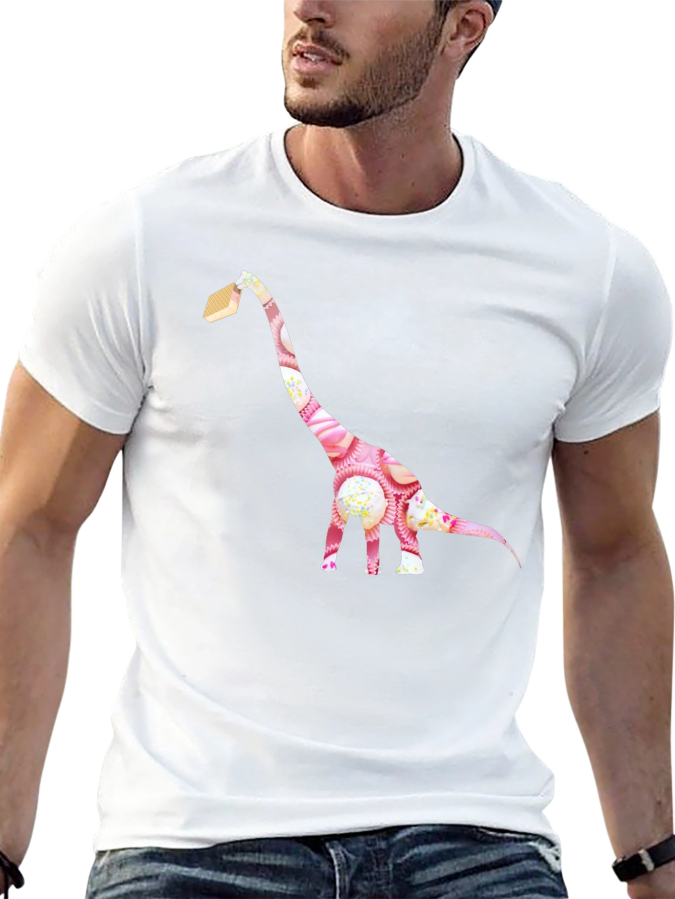 Cupcake Dinosaur Graphic T-Shirt