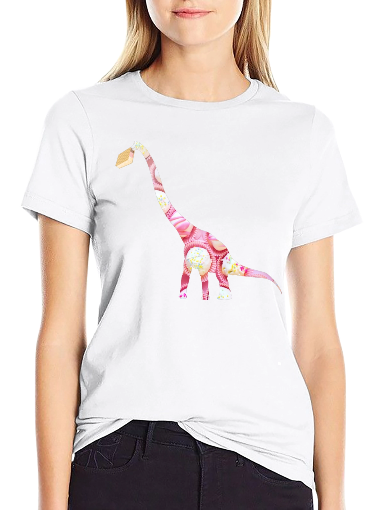 Cupcake Dinosaur Graphic T-Shirt
