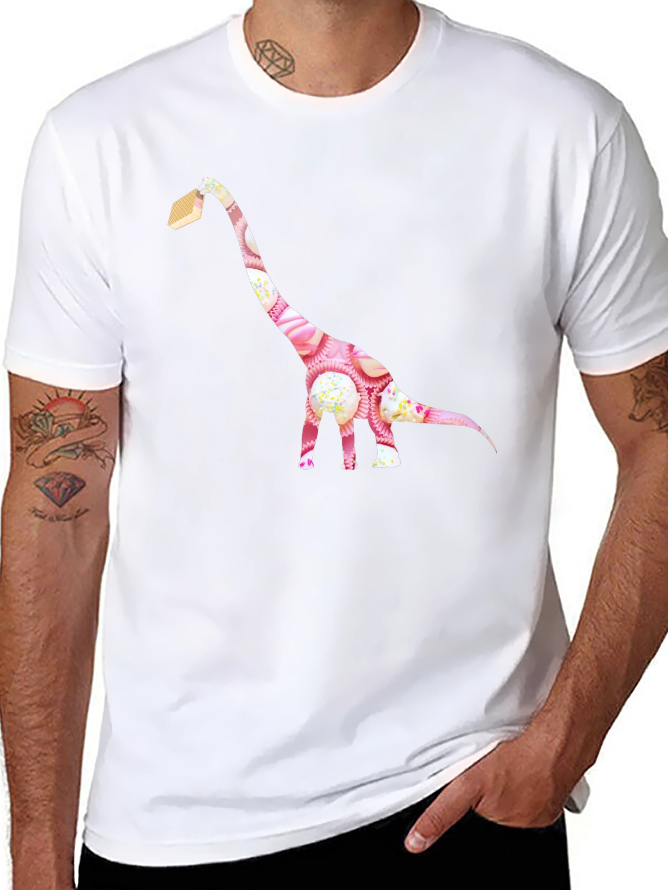 Cupcake Dinosaur Graphic T-Shirt