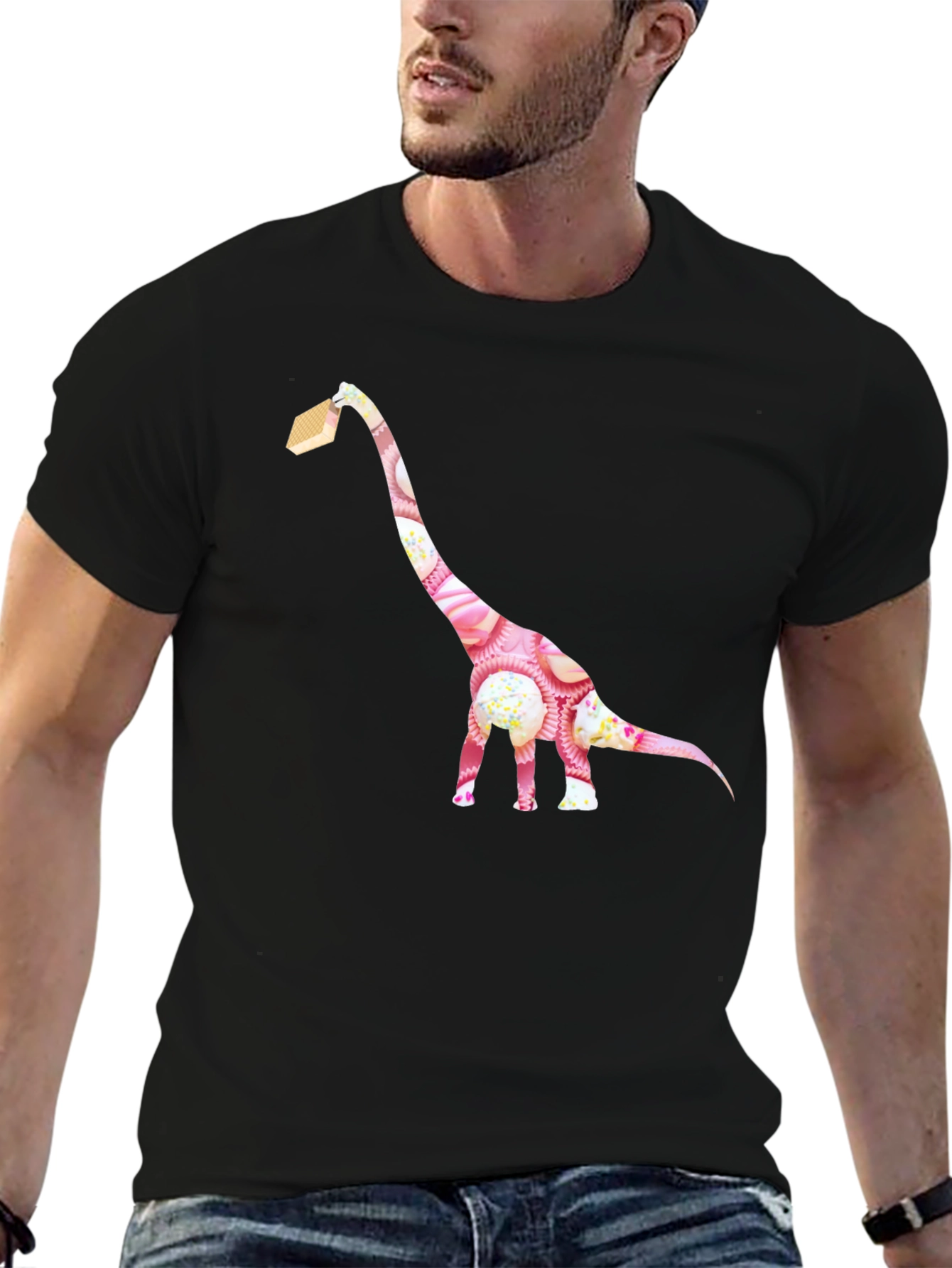 Cupcake Dinosaur Graphic T-Shirt