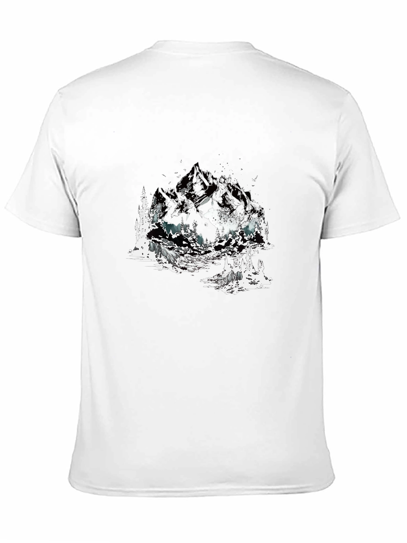 Mountain Landscape Graphic Tee - Soft Cotton Black T-Shirt