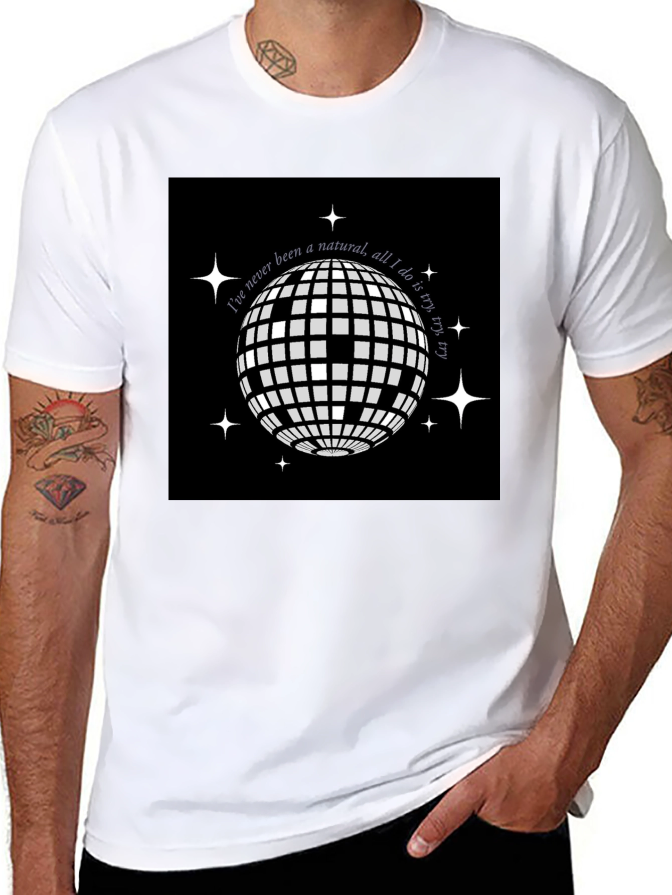 Disco Ball Graphic Tee - Try Try Try
