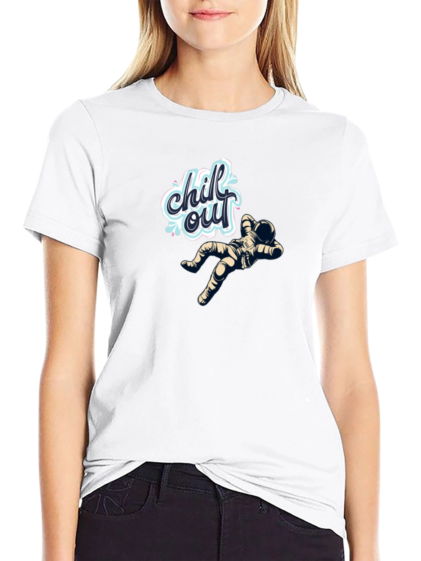 Chill Out Astronaut Black T-Shirt