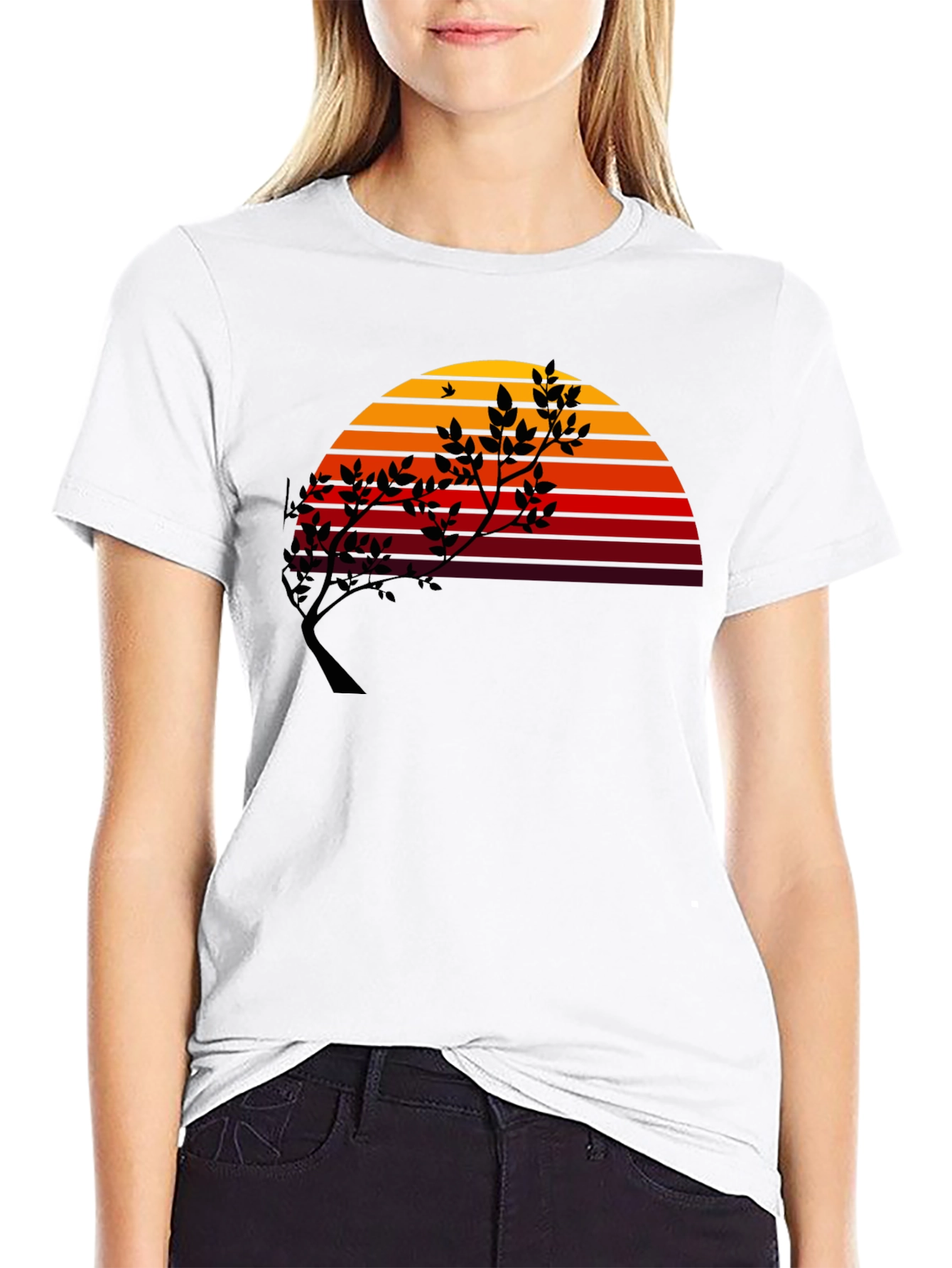 Sunset Tree Graphic Tee - Modern Stylish Comfort