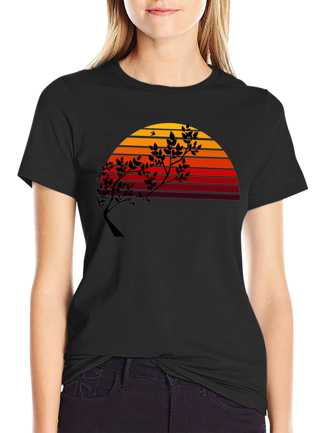 Sunset Tree Graphic Tee - Modern Stylish Comfort