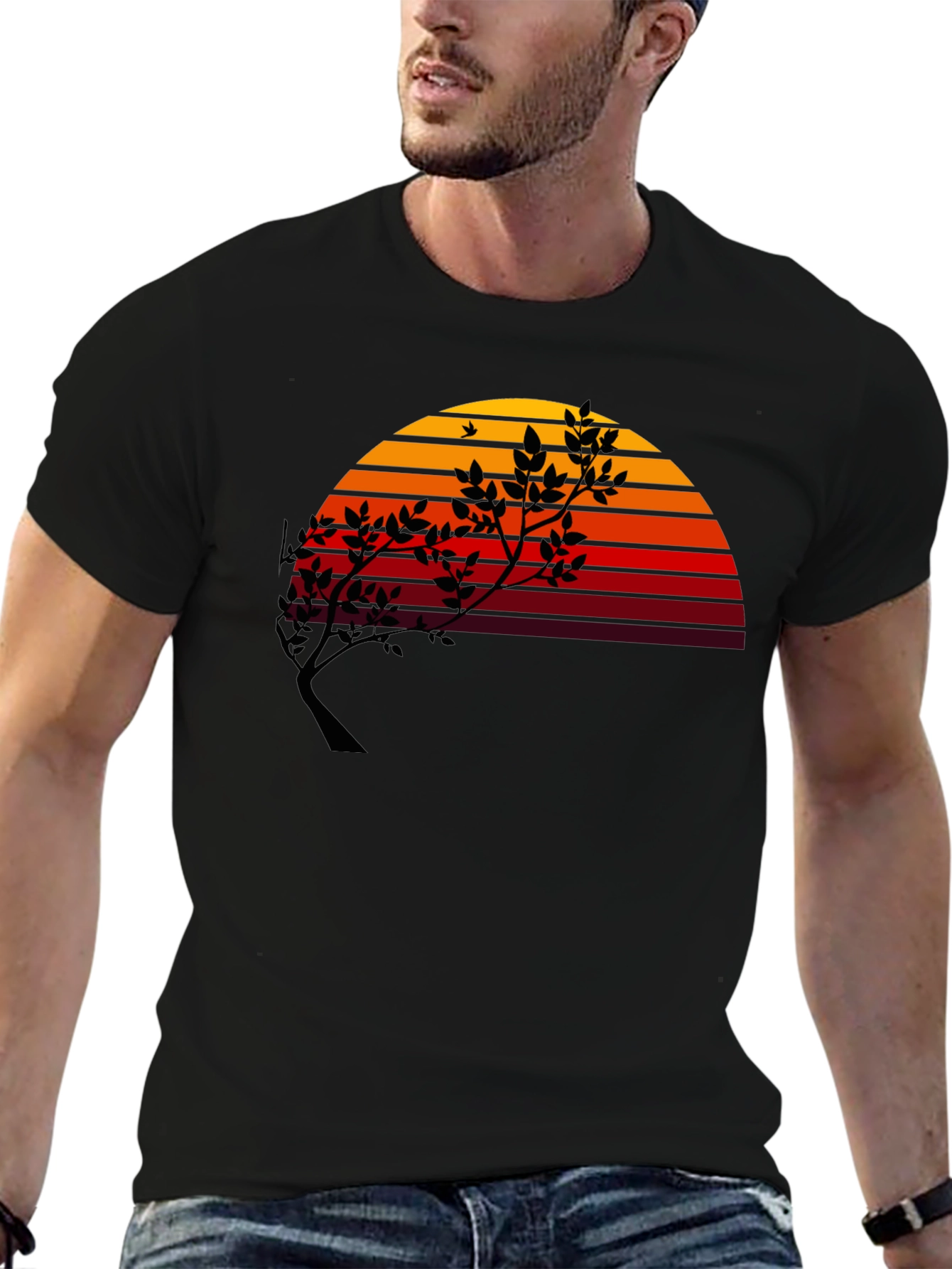 Sunset Tree Graphic Tee - Modern Stylish Comfort