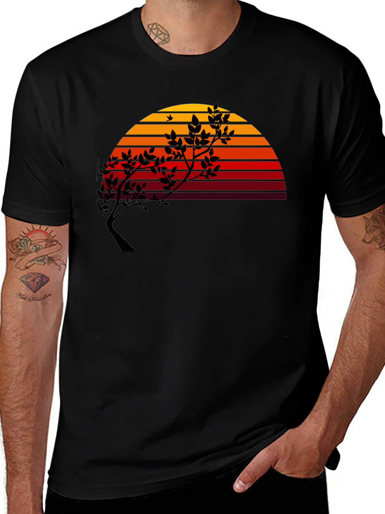 Sunset Tree Graphic Tee - Modern Stylish Comfort