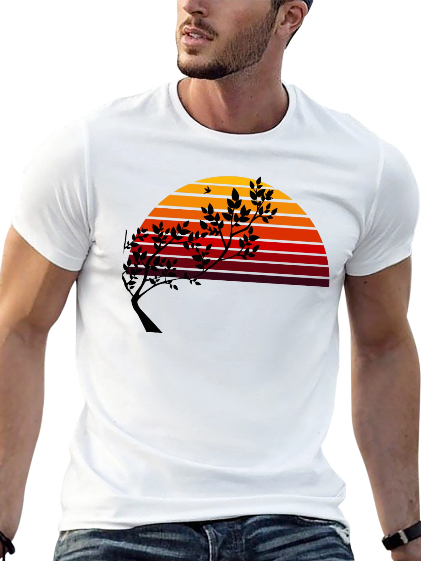 Sunset Tree Graphic Tee - Modern Stylish Comfort