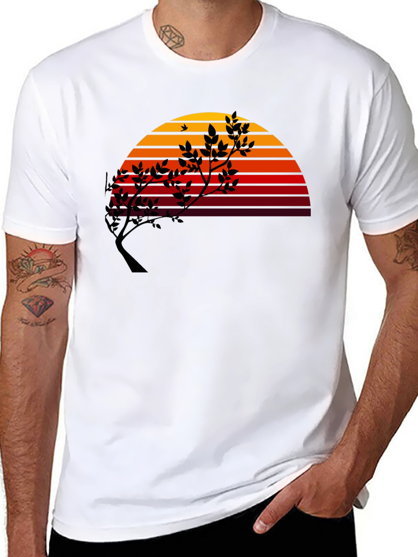 Sunset Tree Graphic Tee - Modern Stylish Comfort