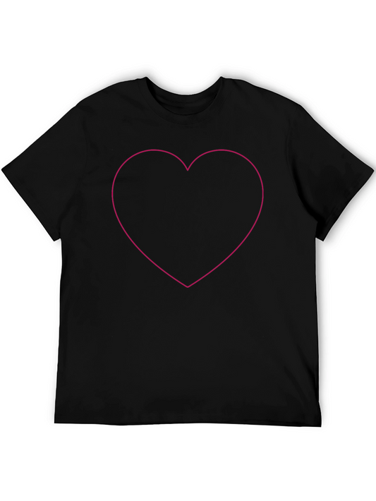 Black Heart Outline Tee - Stylish Graphic T-Shirt