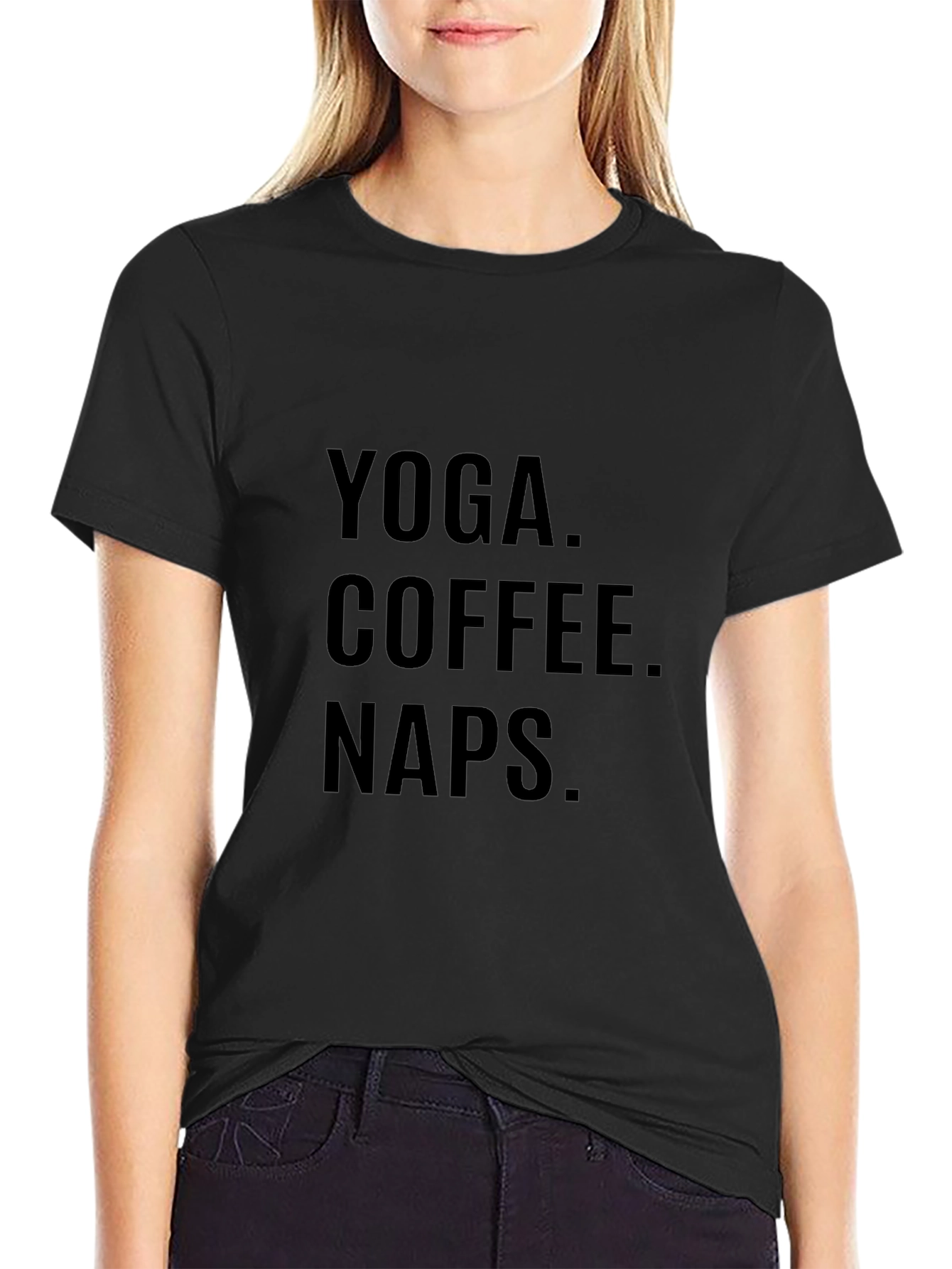 Yoga Coffee Naps Graphic T-Shirt