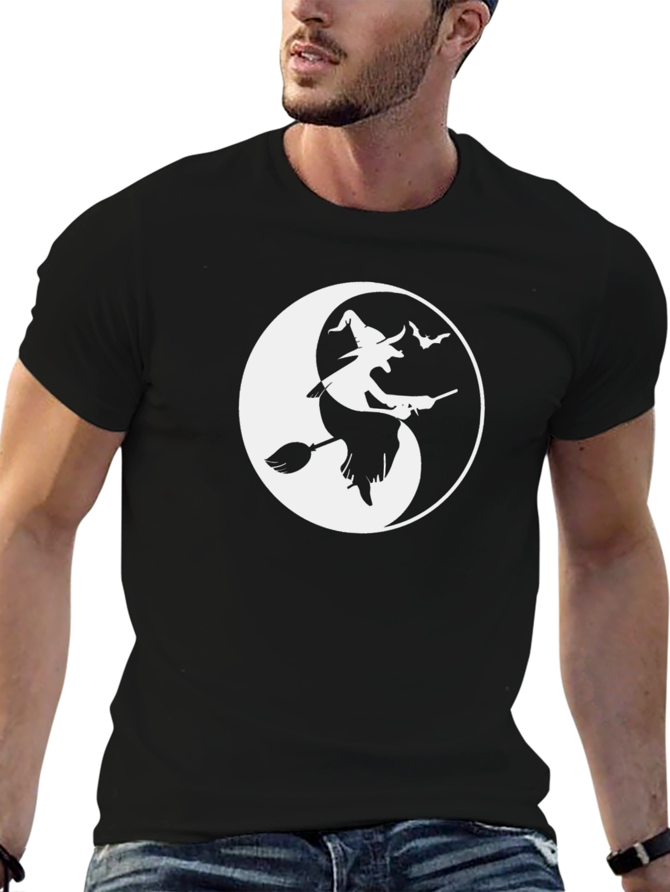 Witch Yin Yang Graphic Tee - Halloween Shirt
