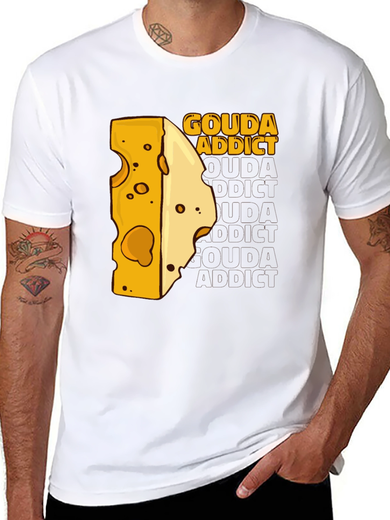 Gouda Addict Graphic Tee - Cheese Lover T-Shirt
