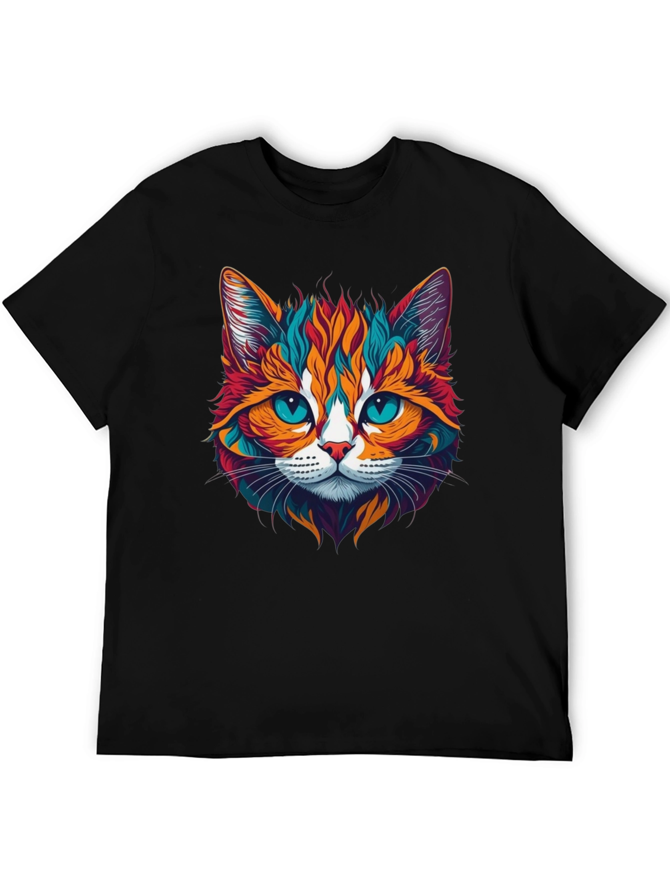 Vibrant Cat Graphic Tee - Stylish Unisex Design