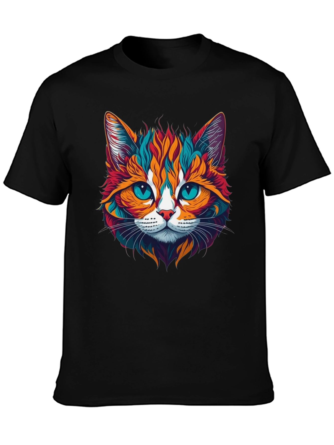 Vibrant Cat Graphic Tee - Stylish Unisex Design