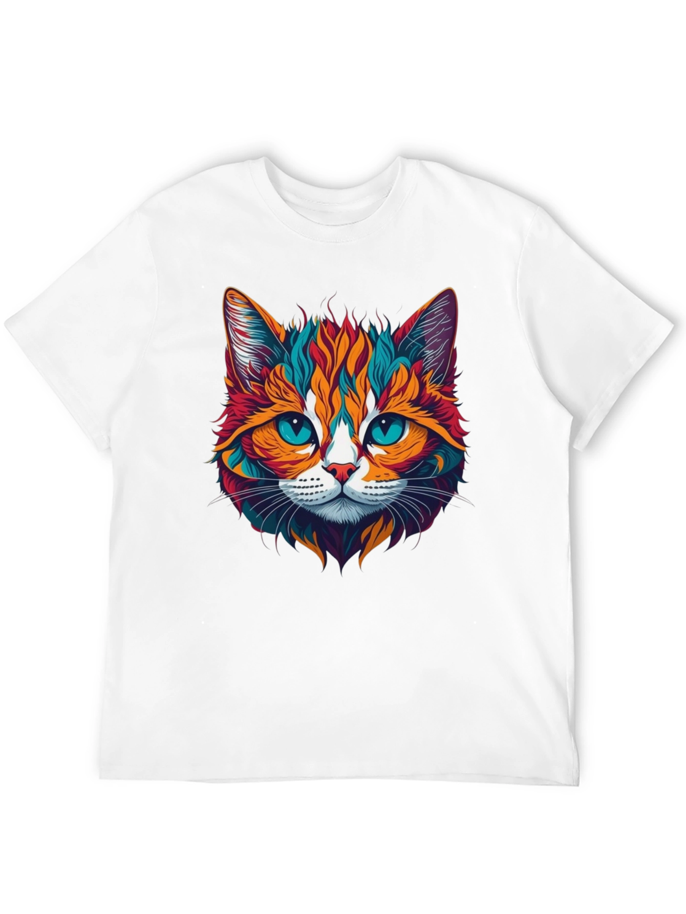 Vibrant Cat Graphic Tee - Stylish Unisex Design