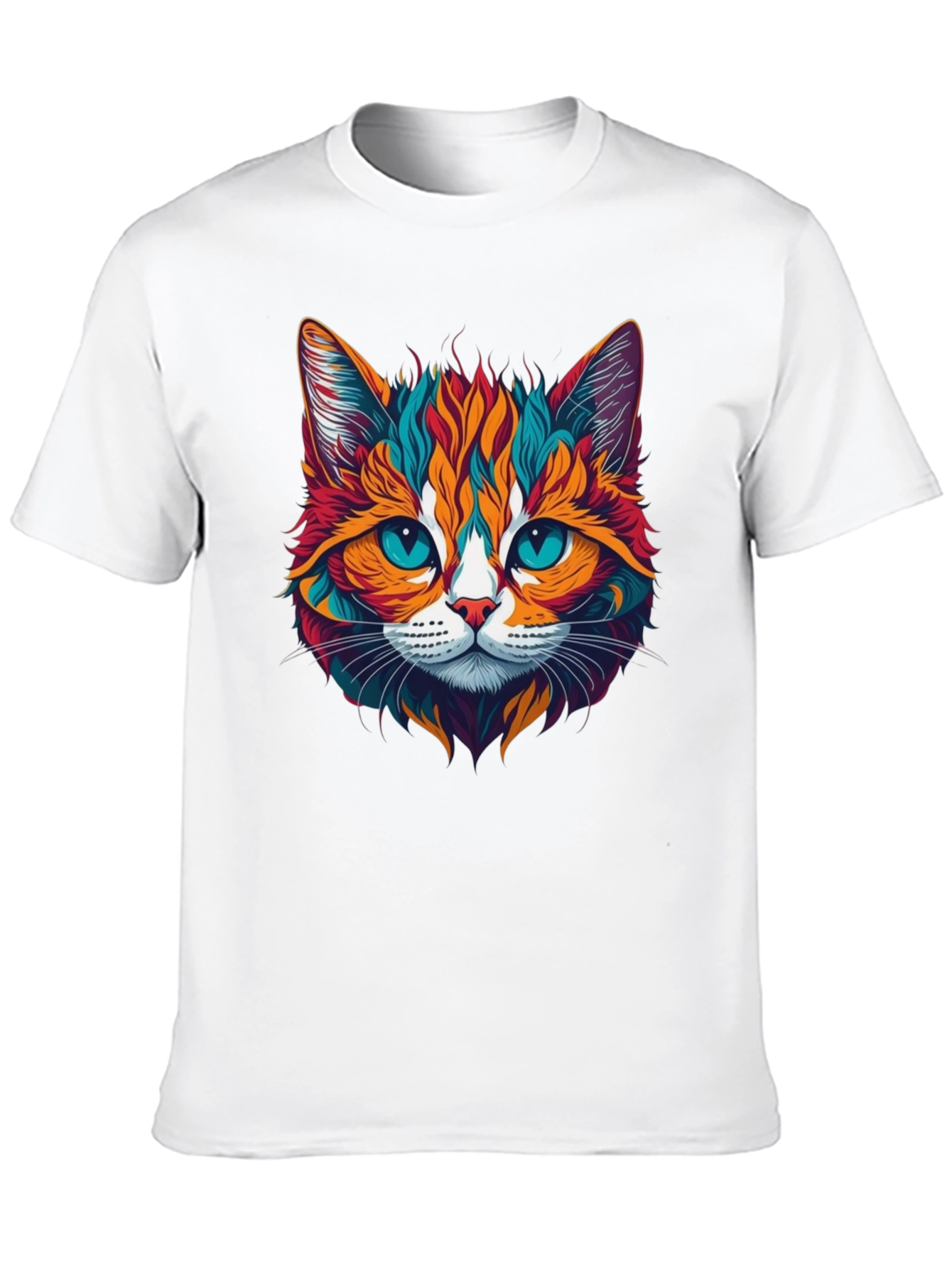 Vibrant Cat Graphic Tee - Stylish Unisex Design