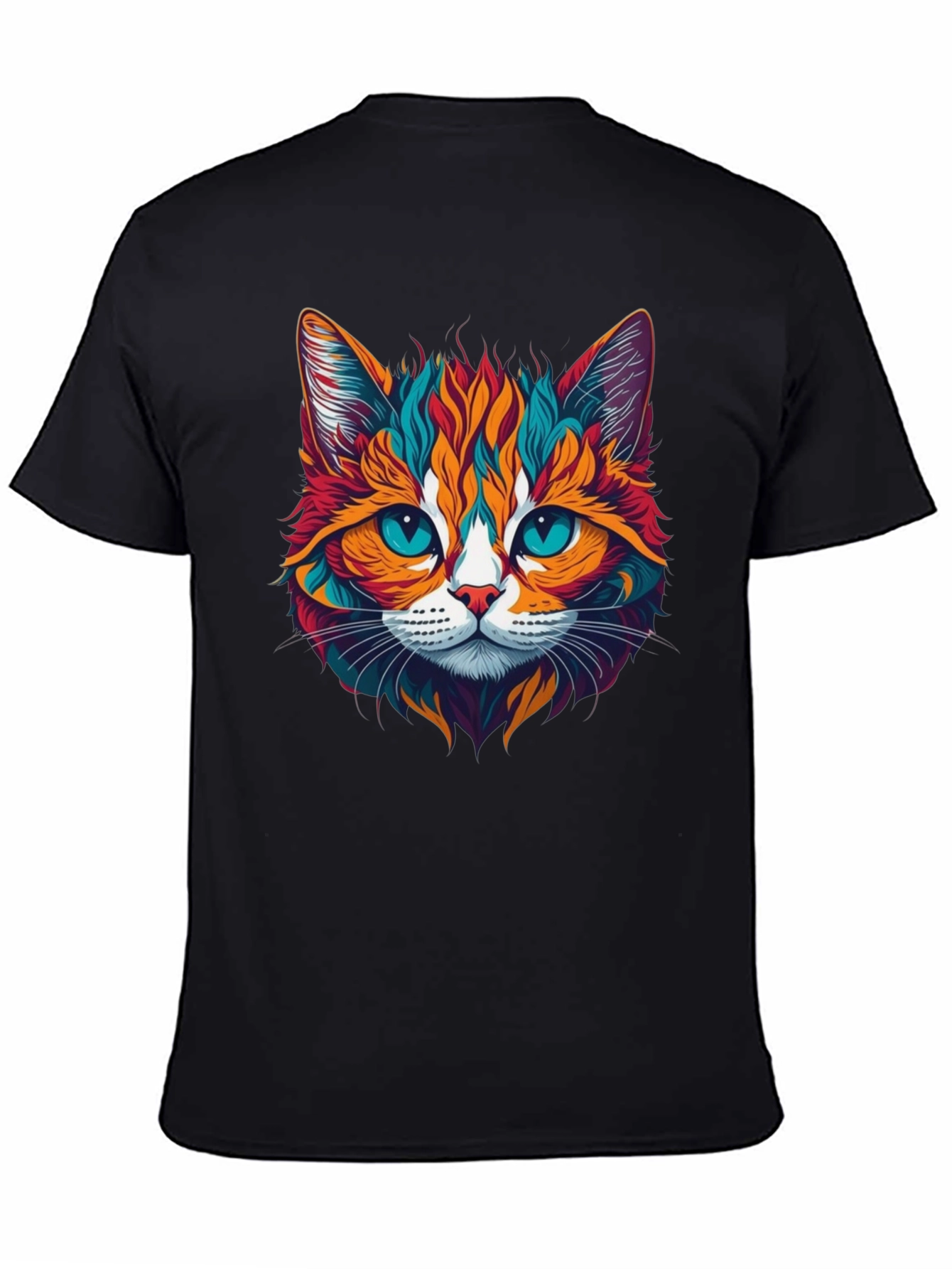 Vibrant Cat Graphic Tee - Stylish Unisex Design