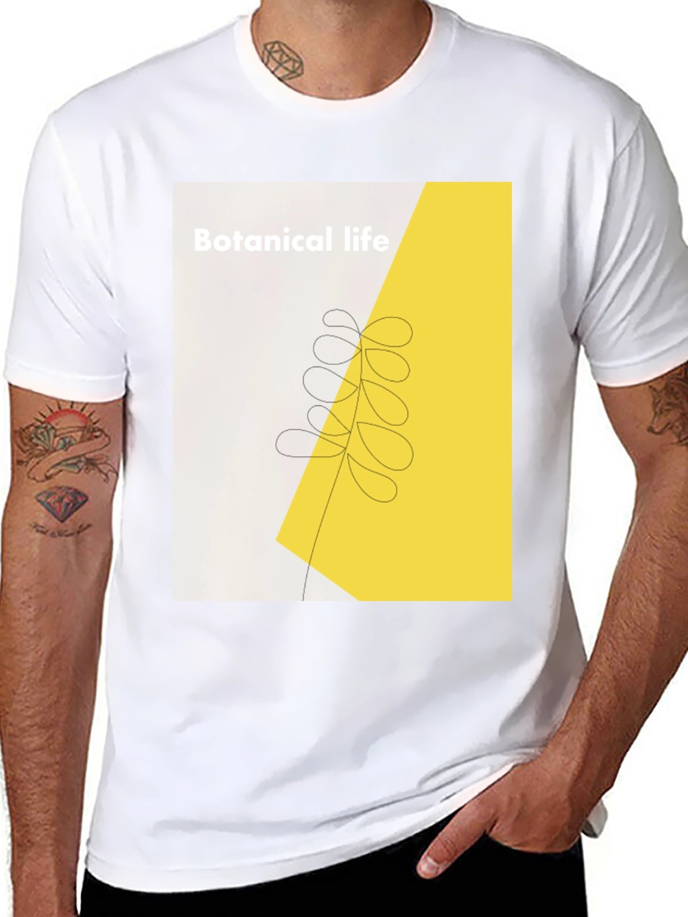 Botanical Life Graphic Black T-Shirt