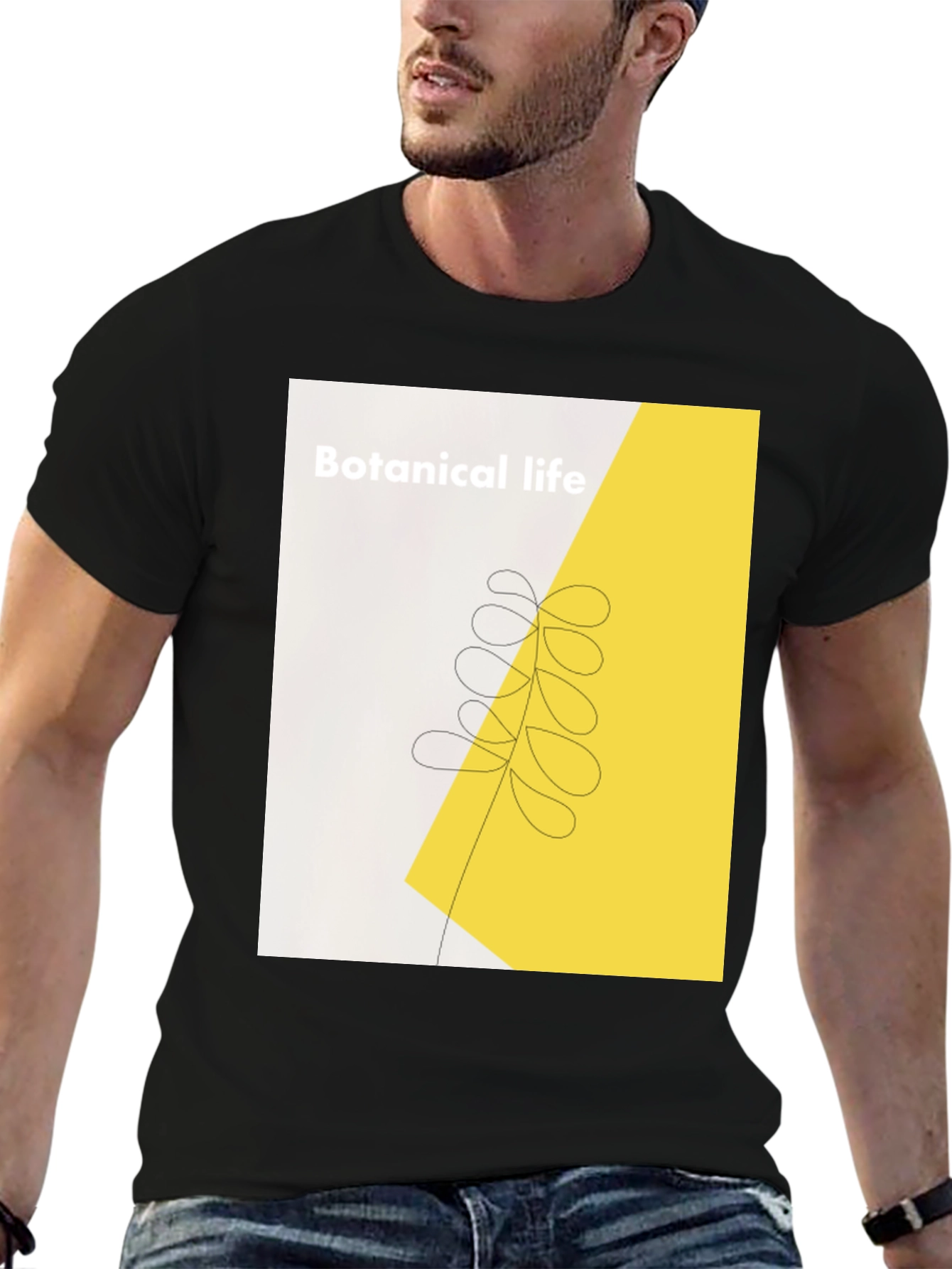 Botanical Life Graphic Black T-Shirt