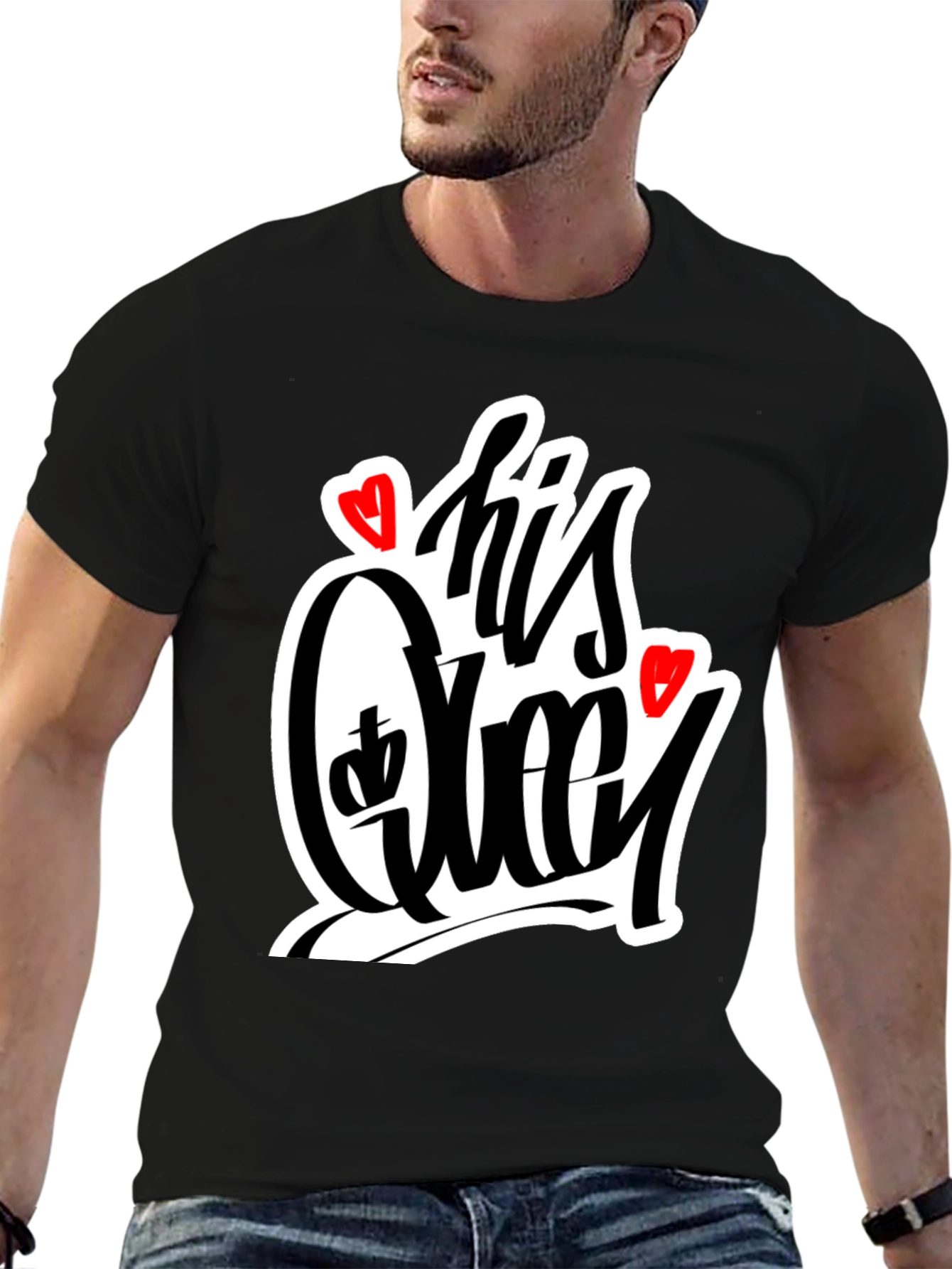 His Queen Graphic Tee - Black