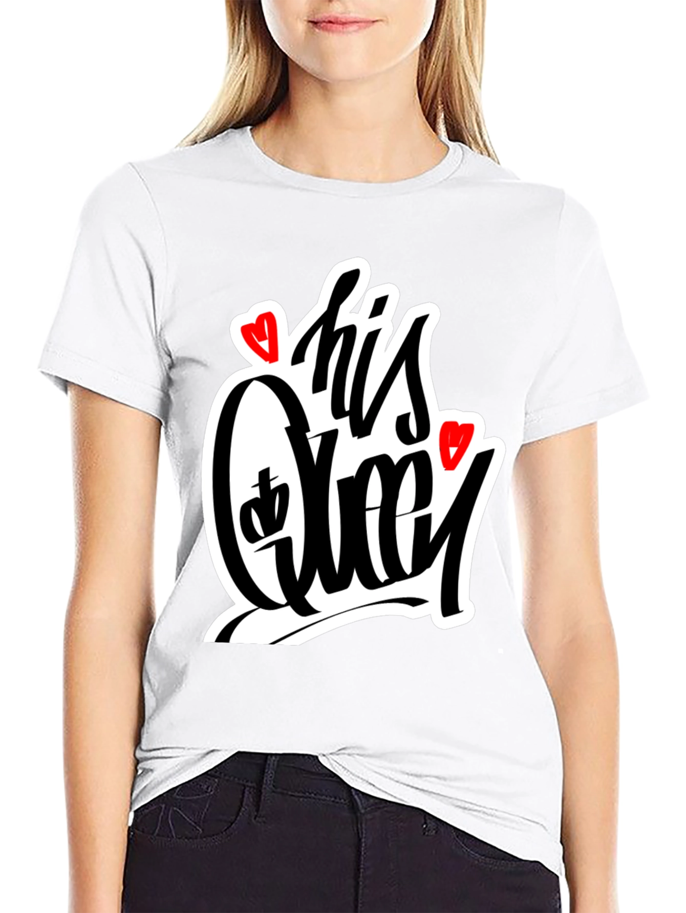 His Queen Graphic Tee - Black
