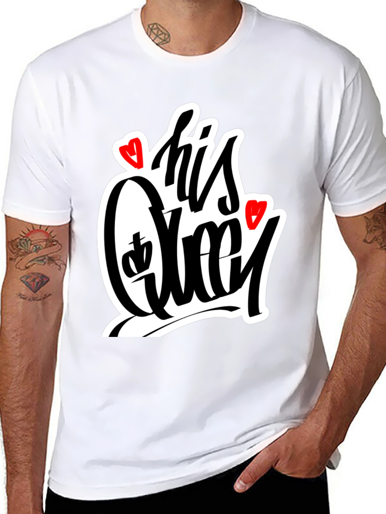 His Queen Graphic Tee - Black