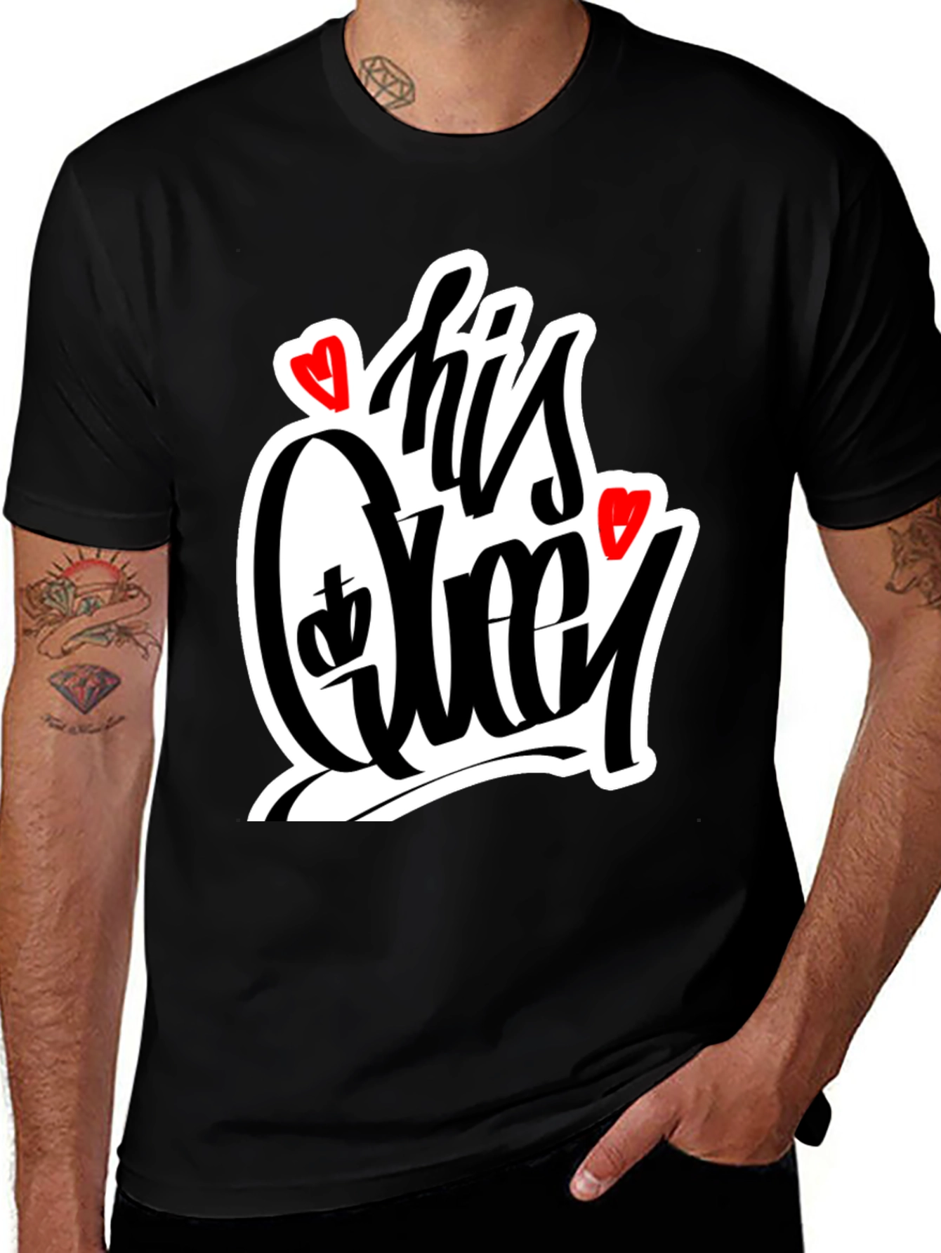 His Queen Graphic Tee - Black