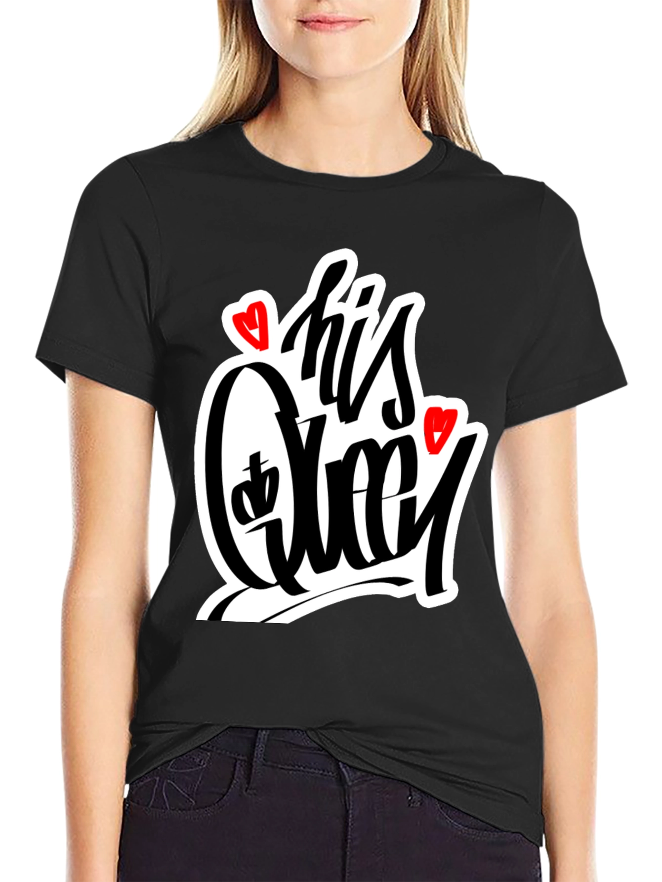 His Queen Graphic Tee - Black