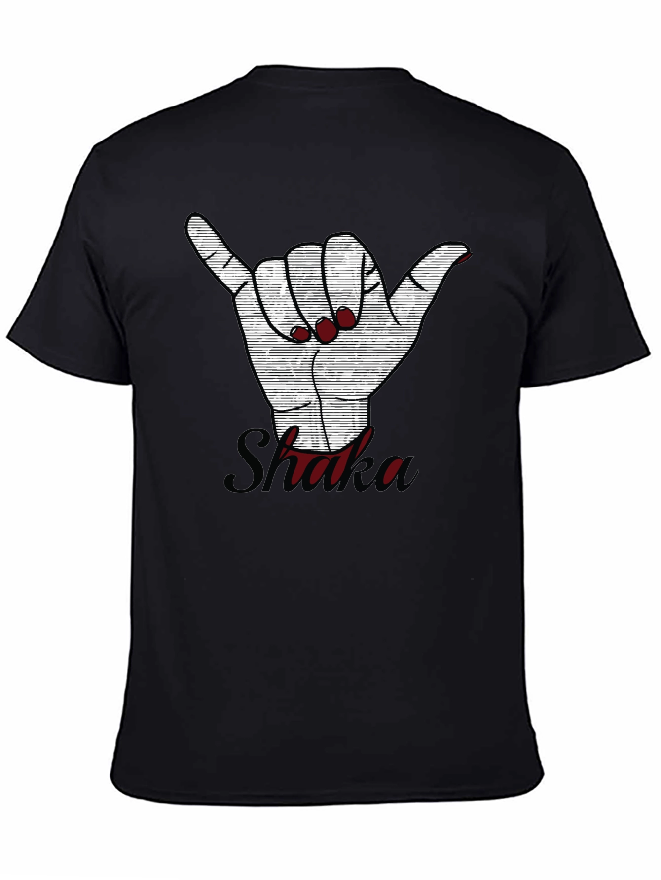 Shaka Hand Sign Graphic Tee - Casual Style