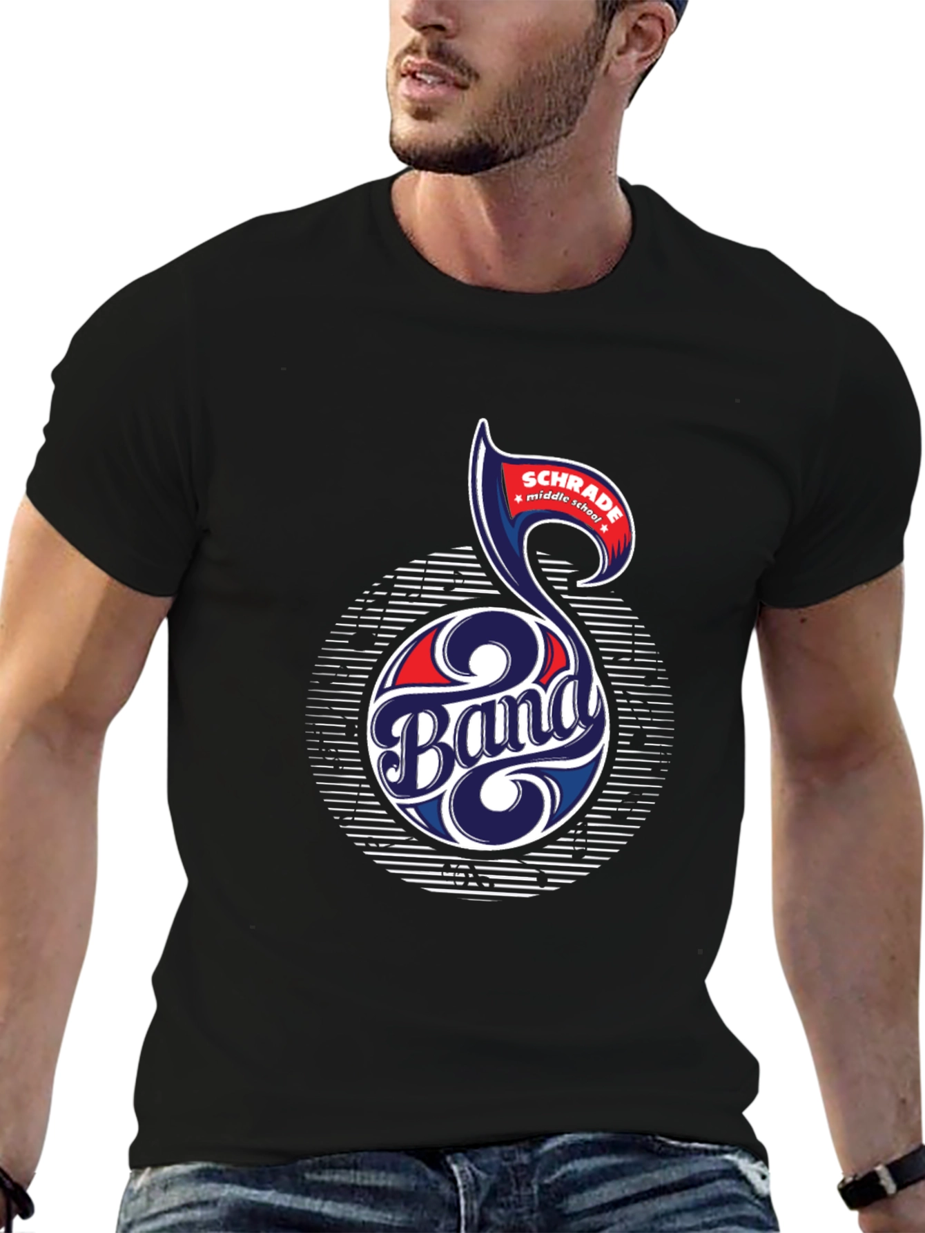 Schrade Middle School Band T-Shirt Music Note